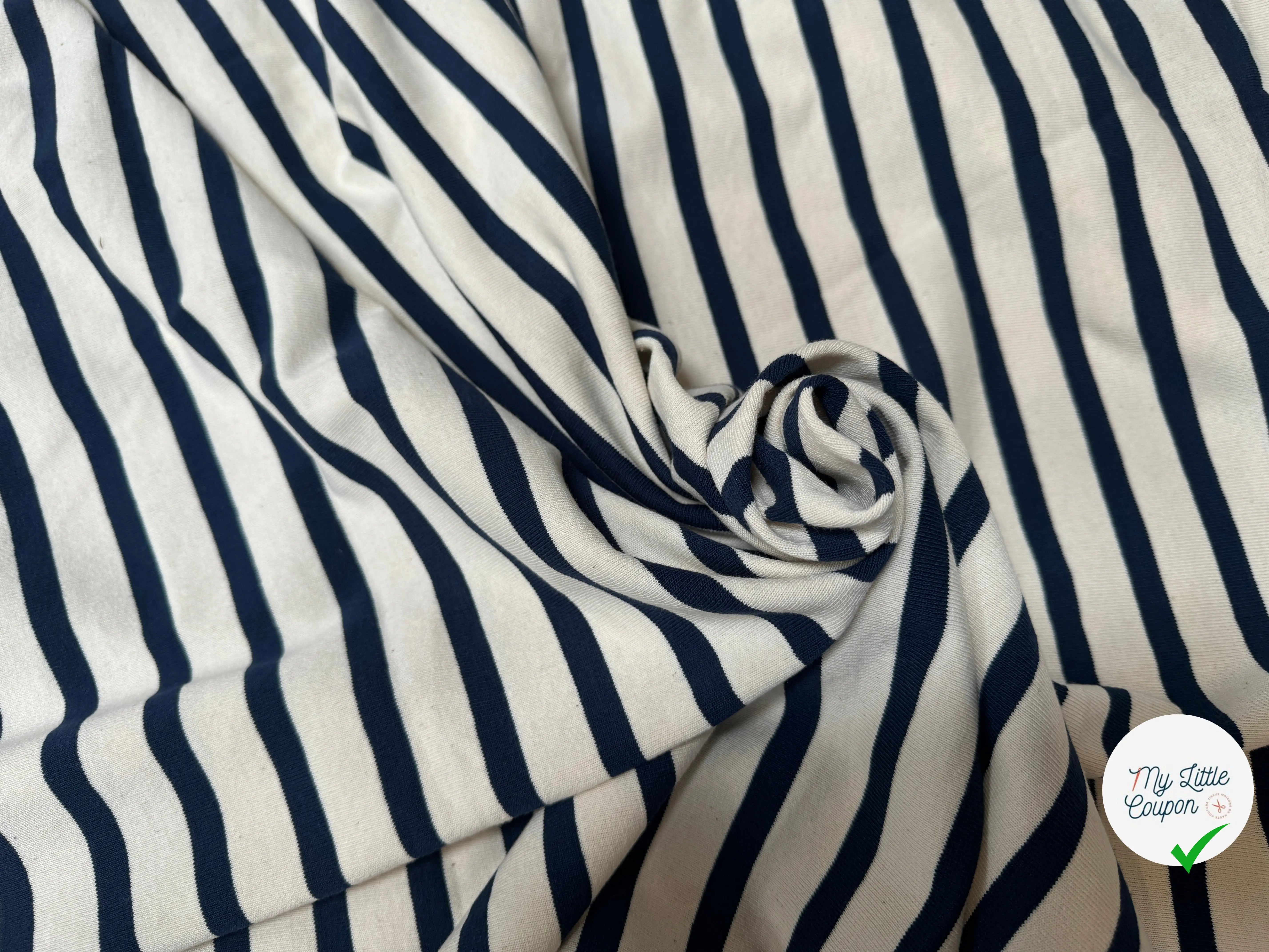 MAILLE LOURDE BLEU SUR ÉCRU FABRICATION FRANÇAISE - My Little Coupon