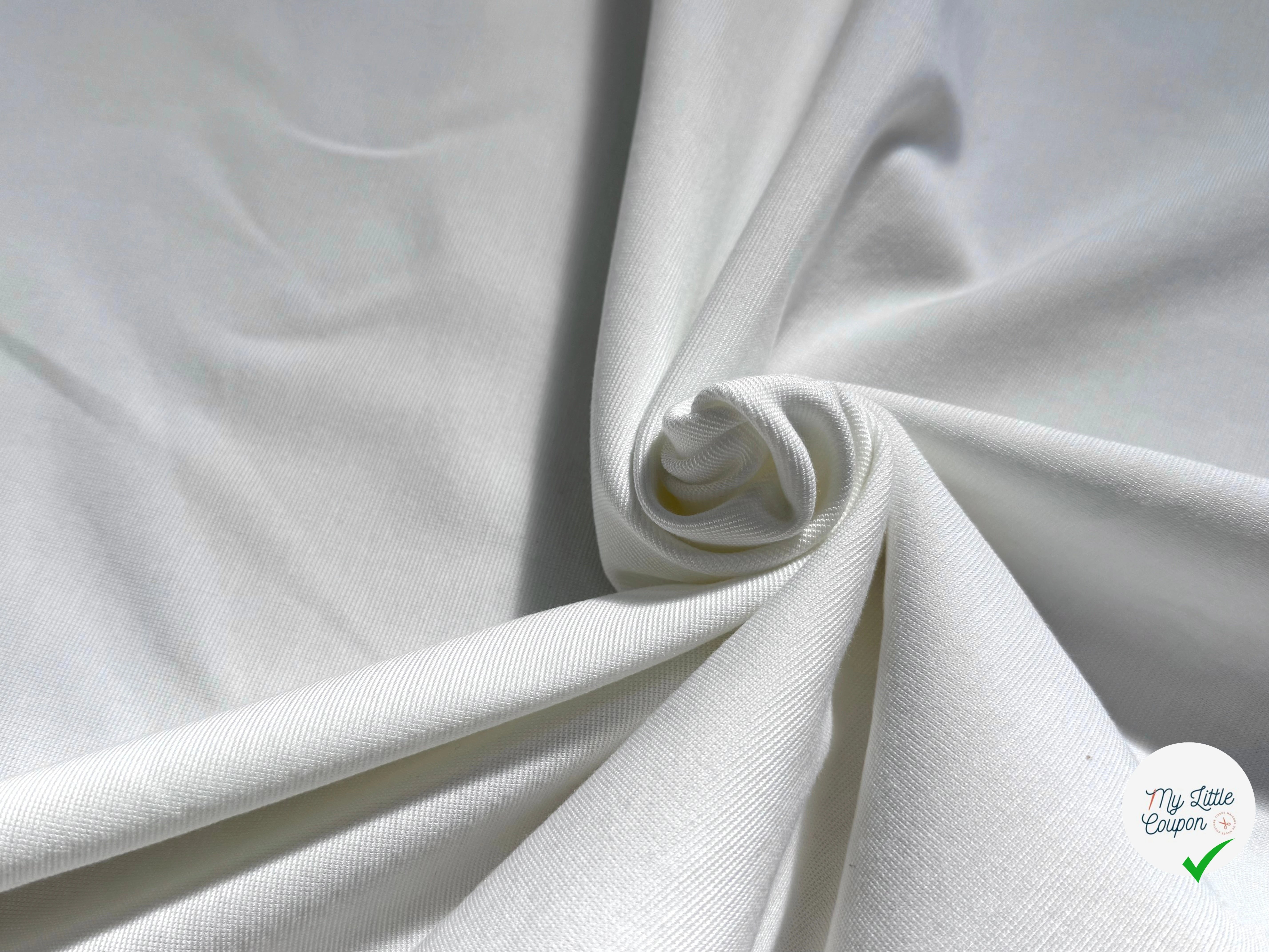 MAILLE LOURDE COTON ULTRA STRETCH BLANC - My Little Coupon
