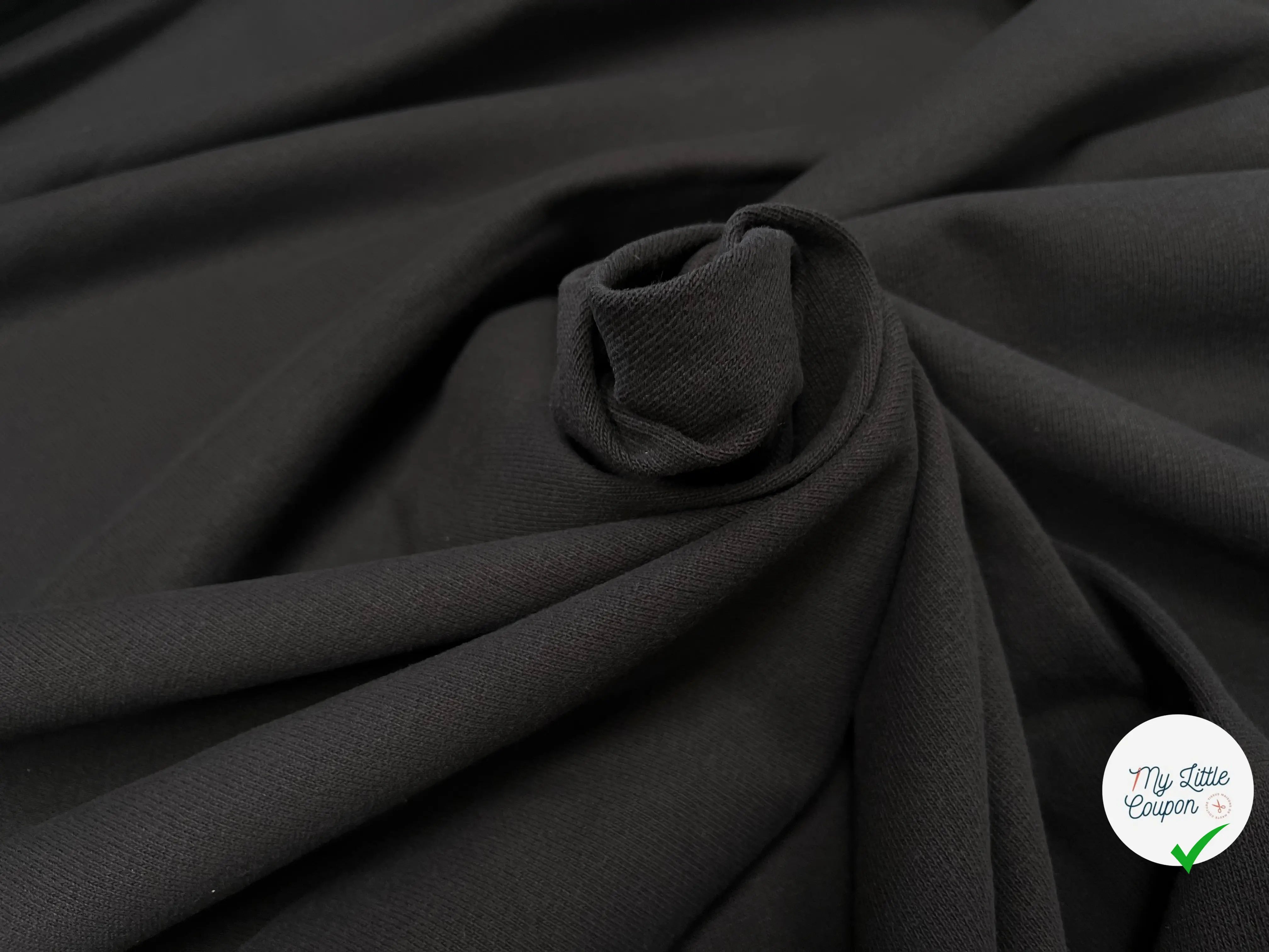 MAILLE LOURDE COTON UNI NOIR - My Little Coupon