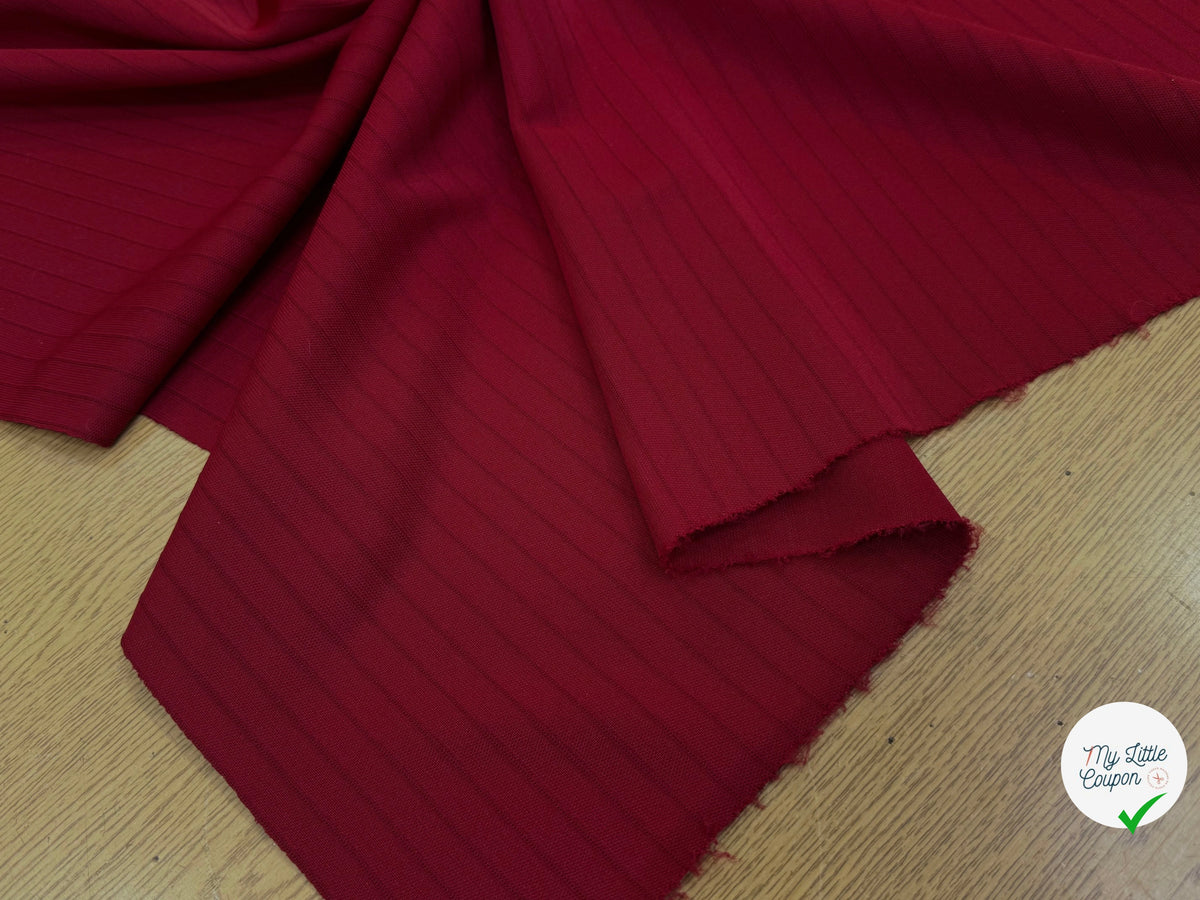MAILLE LOURDE RAYÉE ROUGE RÊCHE FABRICATION FRANÇAISE - My Little Coupon