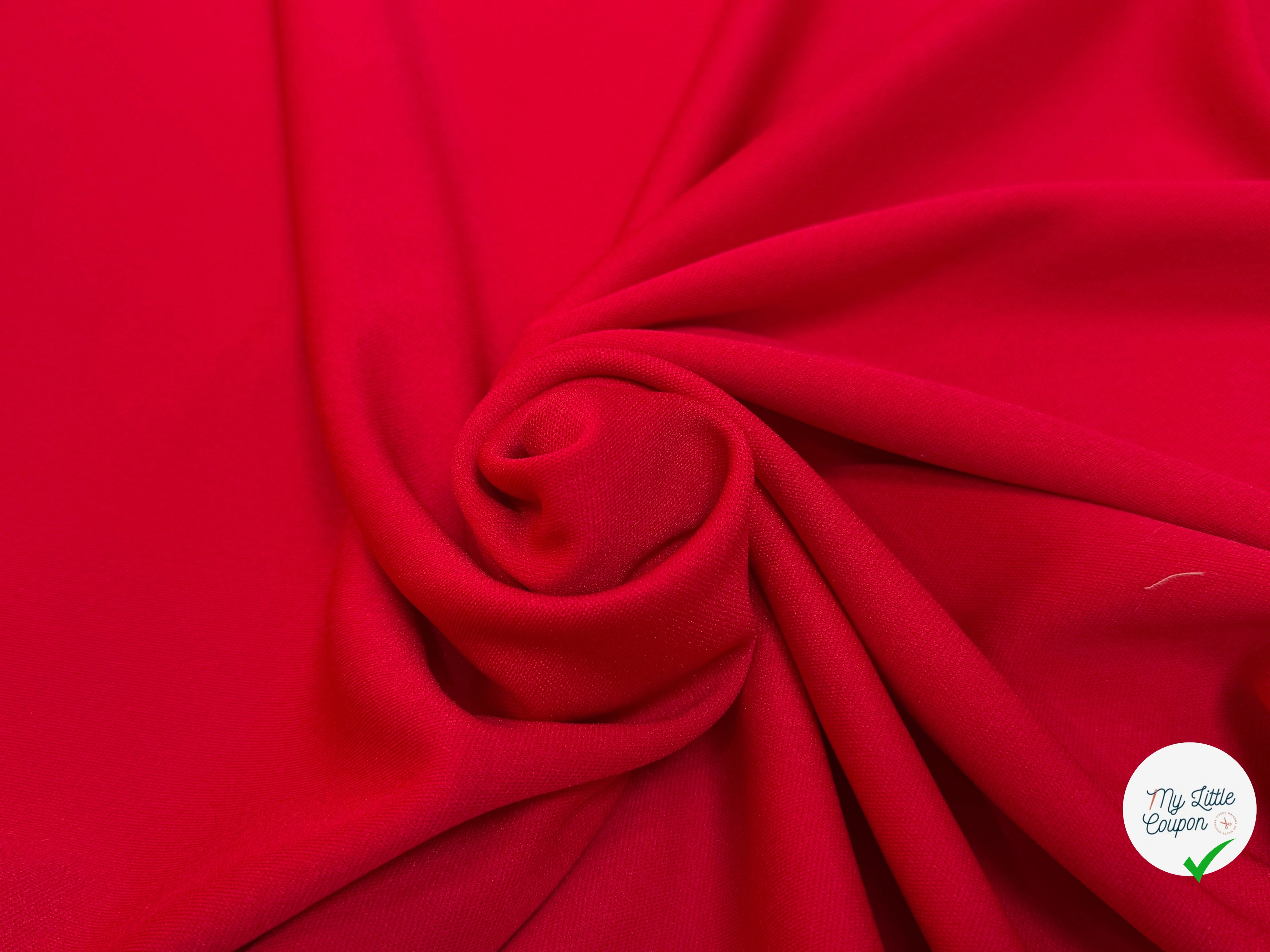 MAILLE LOURDE STRETCH ROUGE LÉGÈREMENT CREPÉE - My Little Coupon