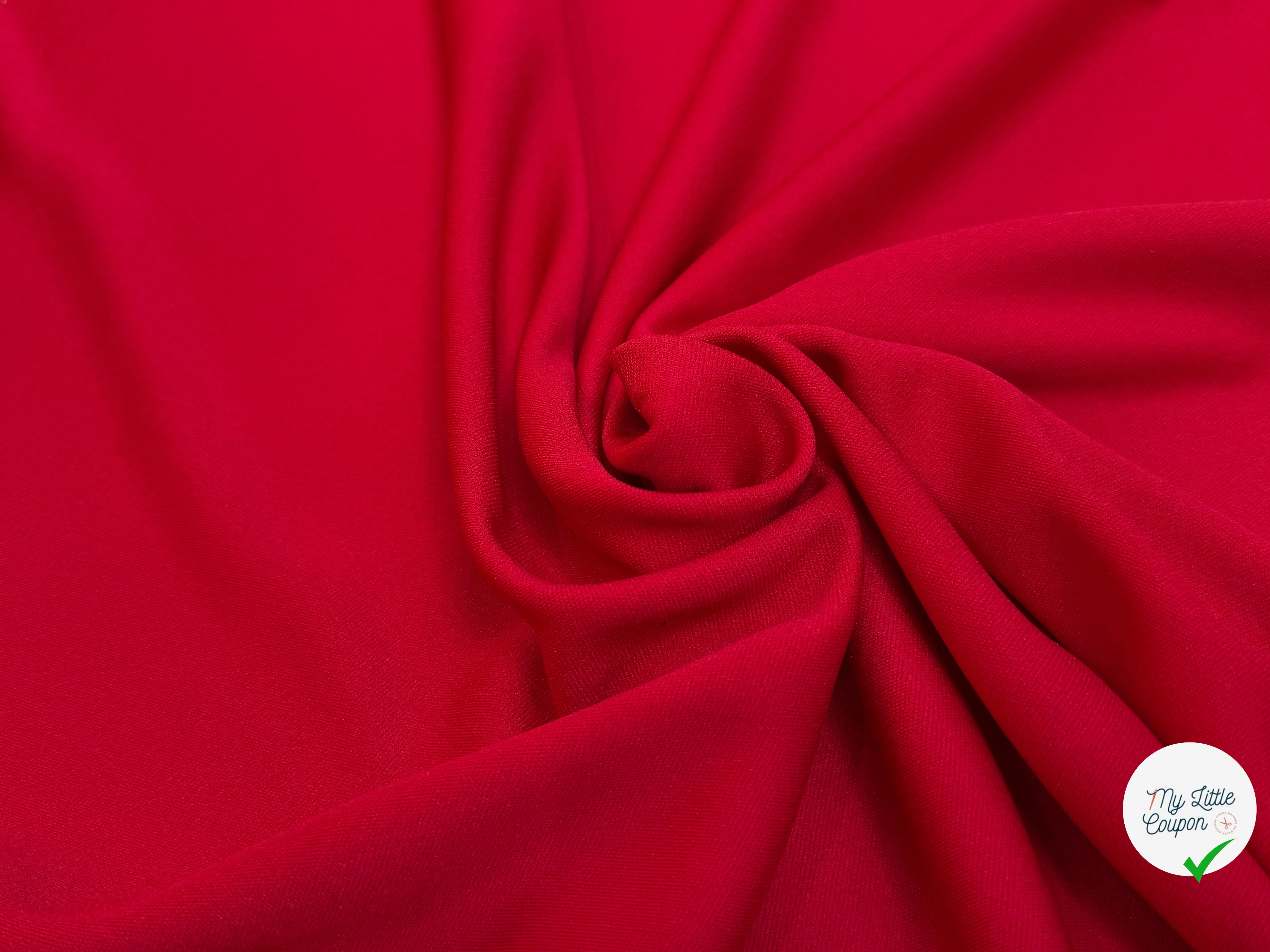 MAILLE LOURDE STRETCH ROUGE LÉGÈREMENT CREPÉE - My Little Coupon