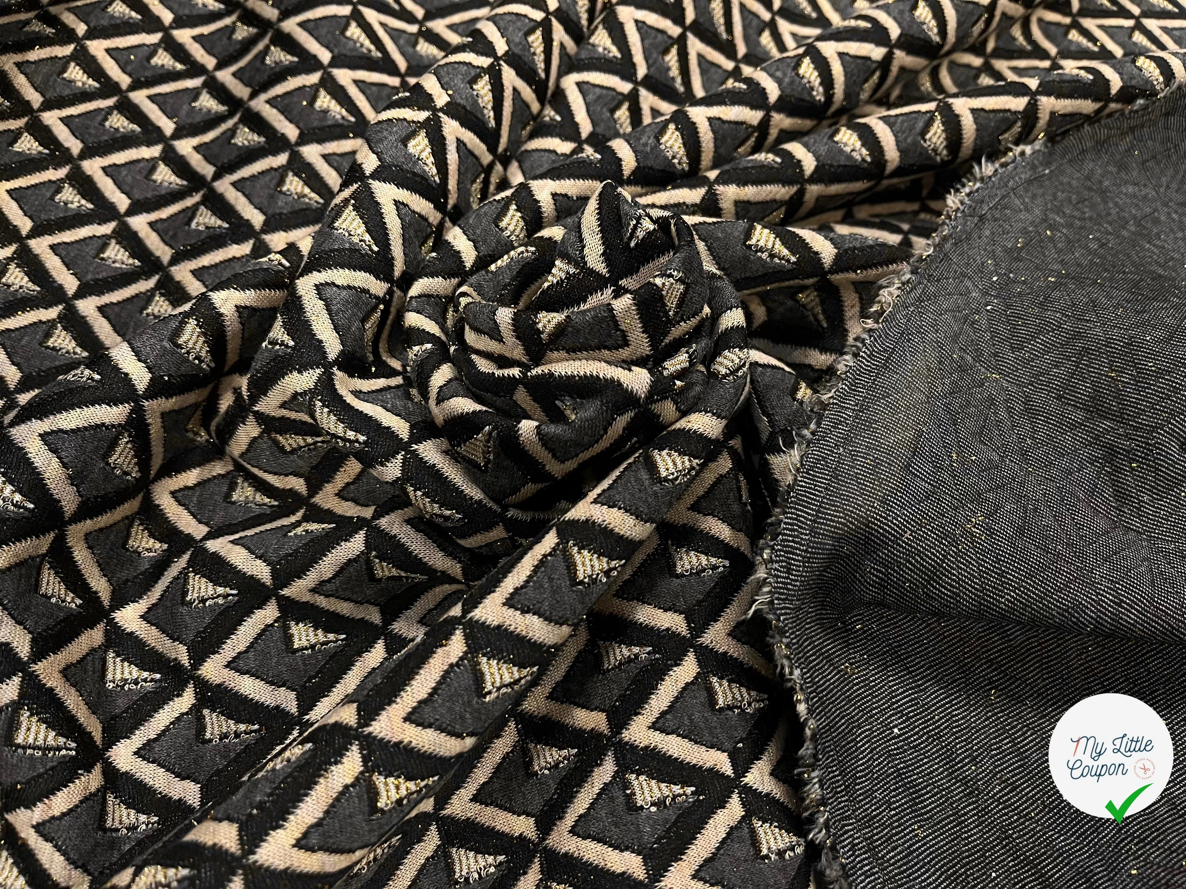 MAILLE MILANO 24% VISCOSE FIL OR MOTIF GÉOMETRIQUE - My Little Coupon