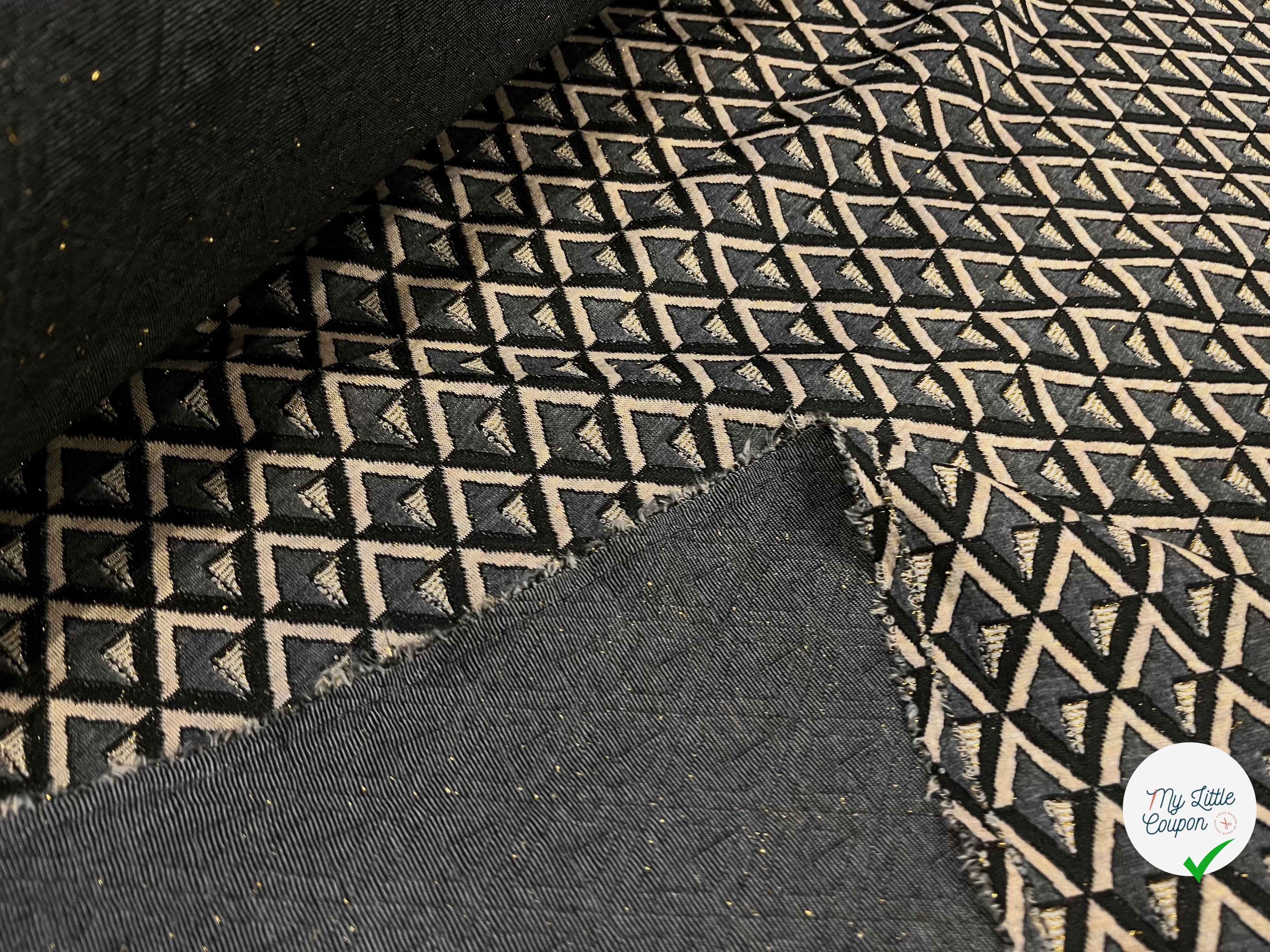 MAILLE MILANO 24% VISCOSE FIL OR MOTIF GÉOMETRIQUE - My Little Coupon