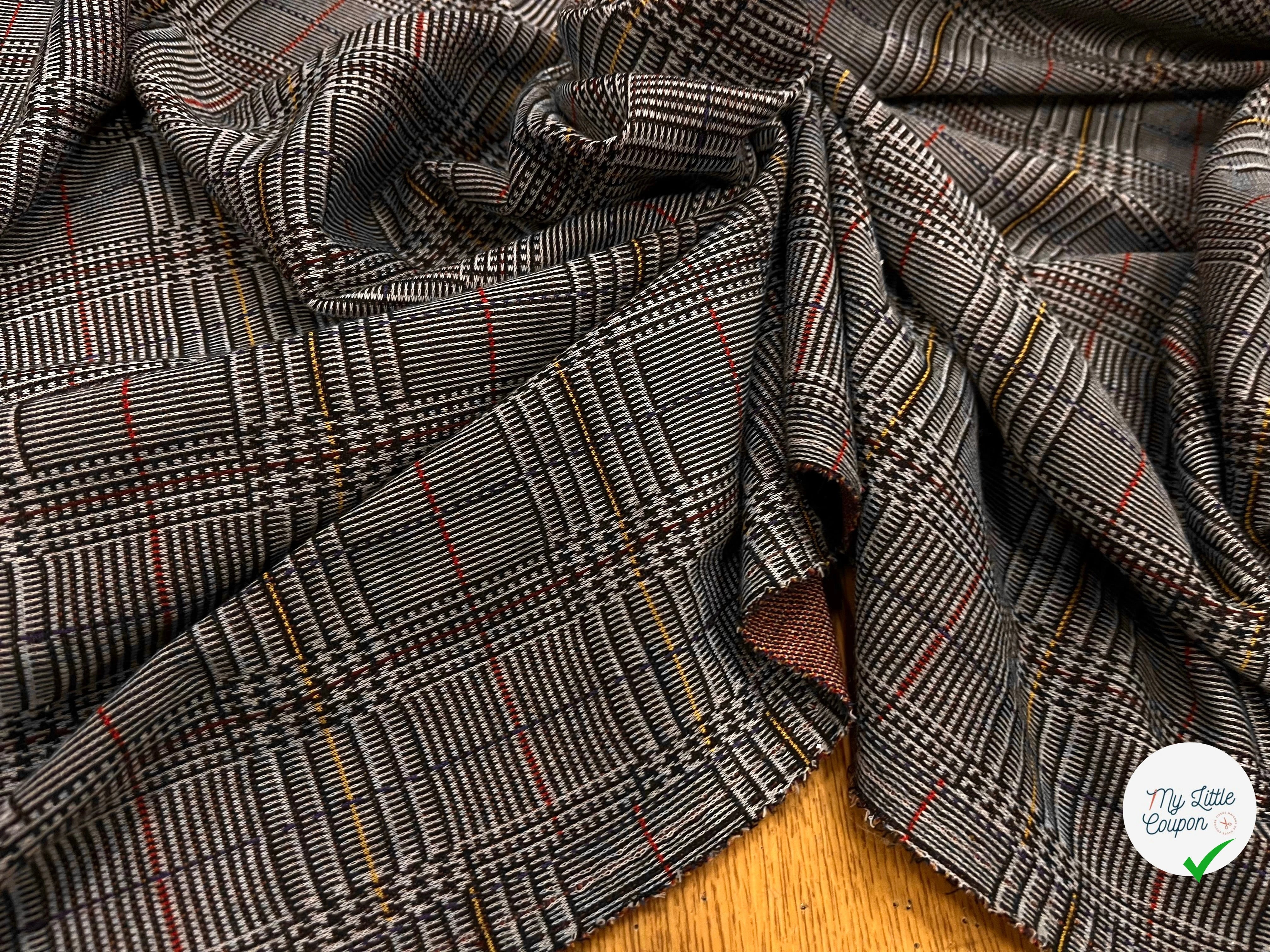 MAILLE MILANO PRINCE DE GALLE AVEC FILS MULTICOLORES STRETCH - My Little Coupon