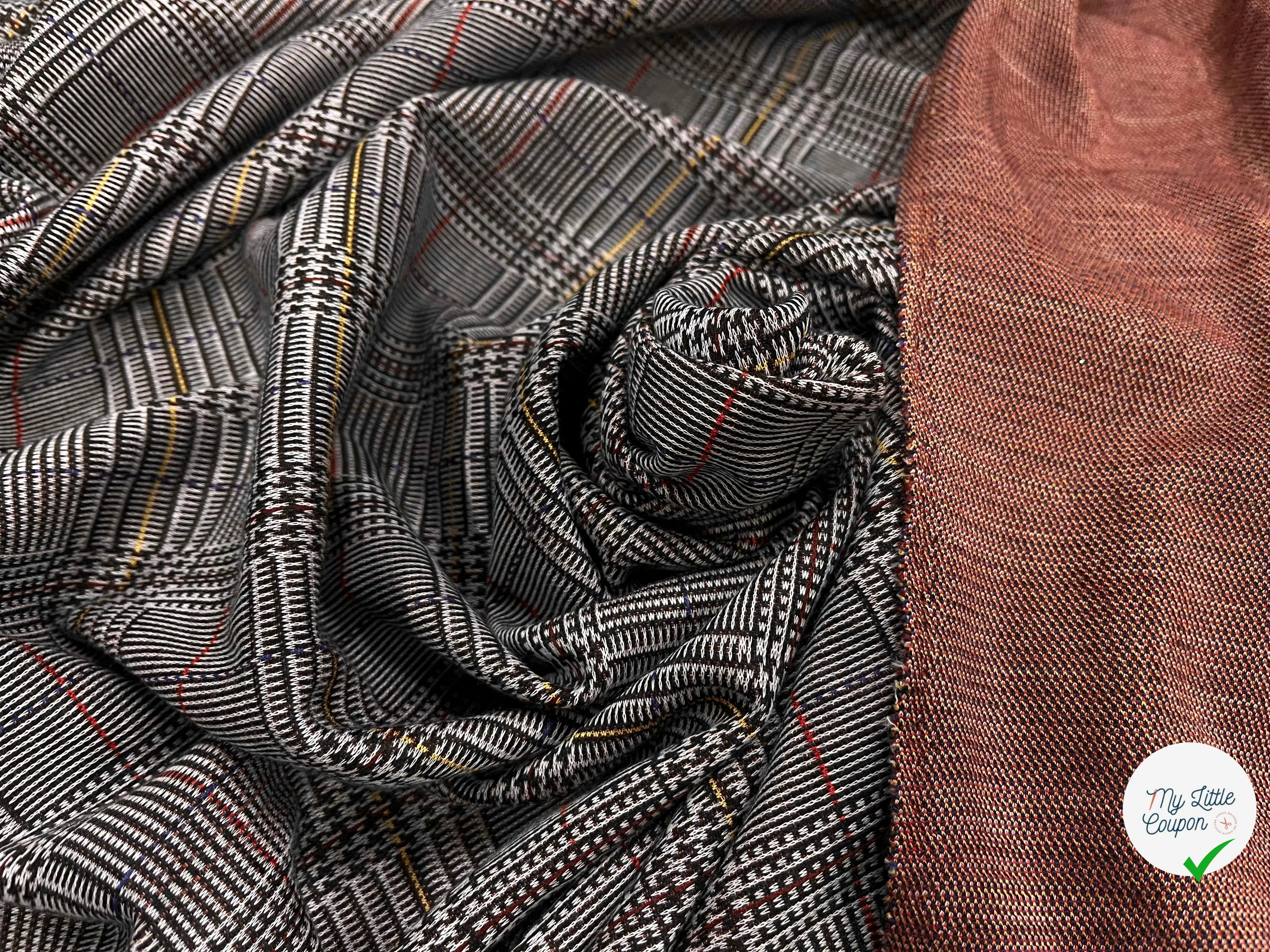 MAILLE MILANO PRINCE DE GALLE AVEC FILS MULTICOLORES STRETCH - My Little Coupon