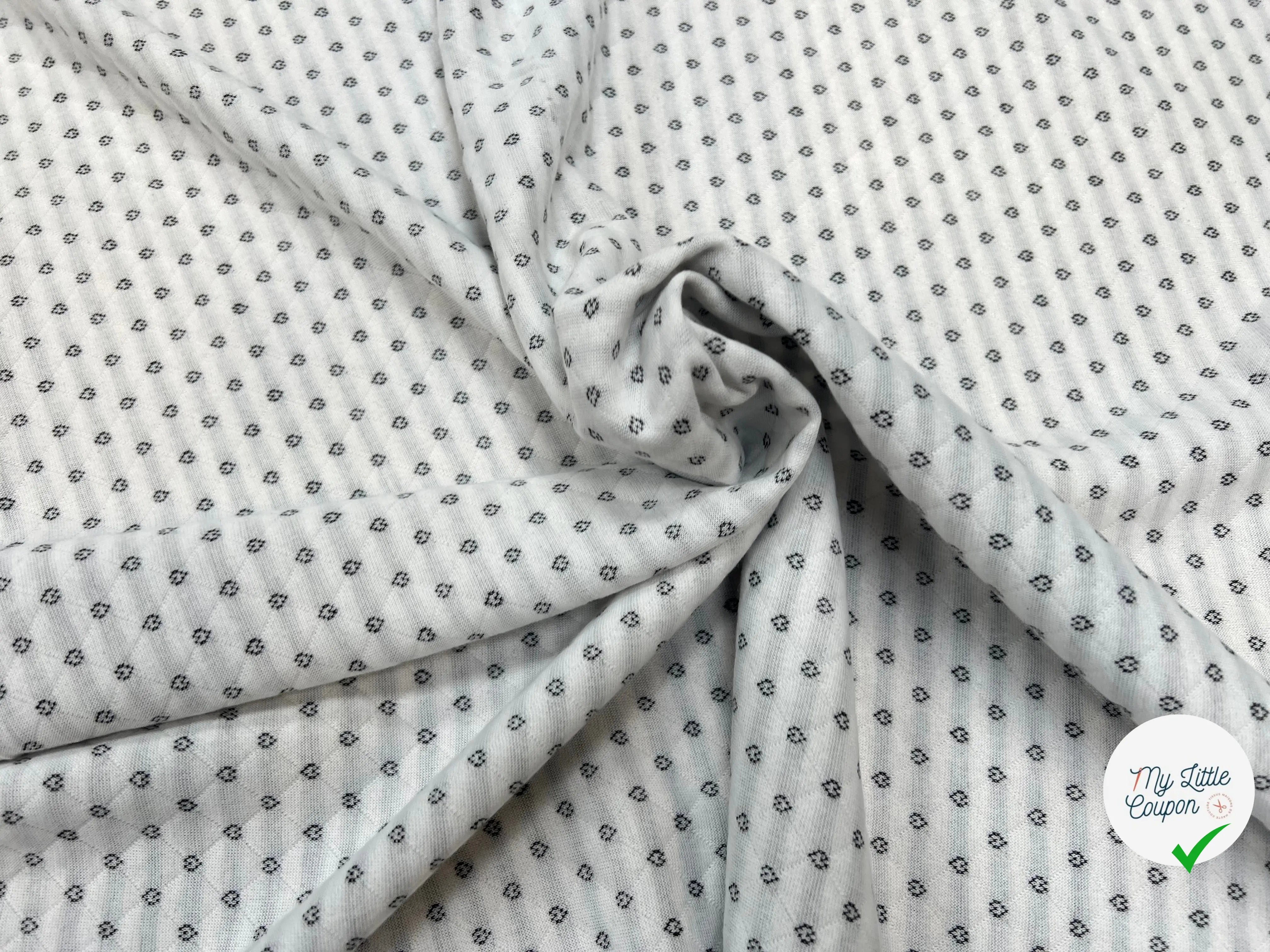 MAILLE POLYCOTON PETIT COEUR ENVERS RAYURES ECRU - My Little Coupon