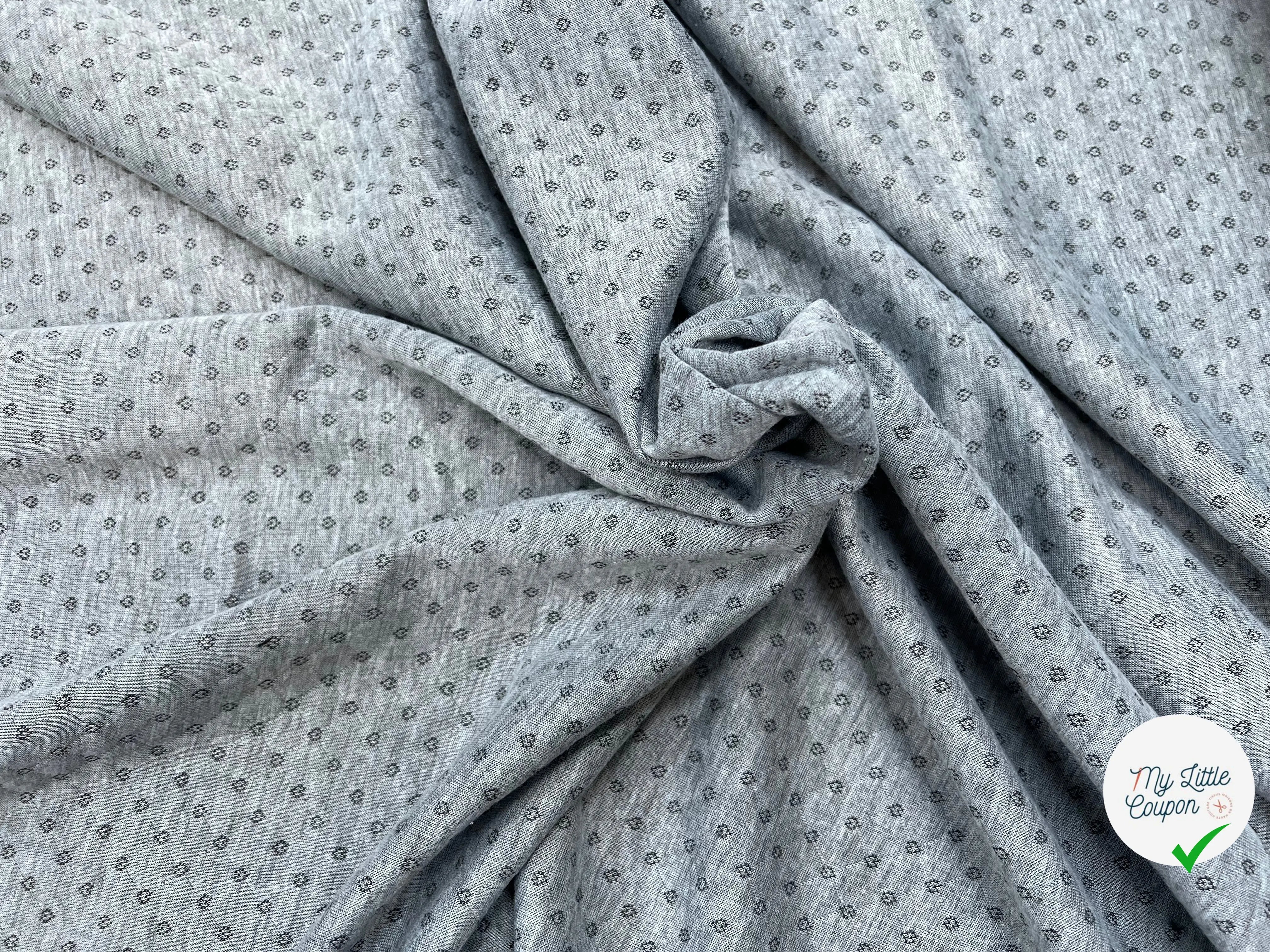 MAILLE POLYCOTON PETIT COEUR ENVERS RAYURES GRIS - My Little Coupon