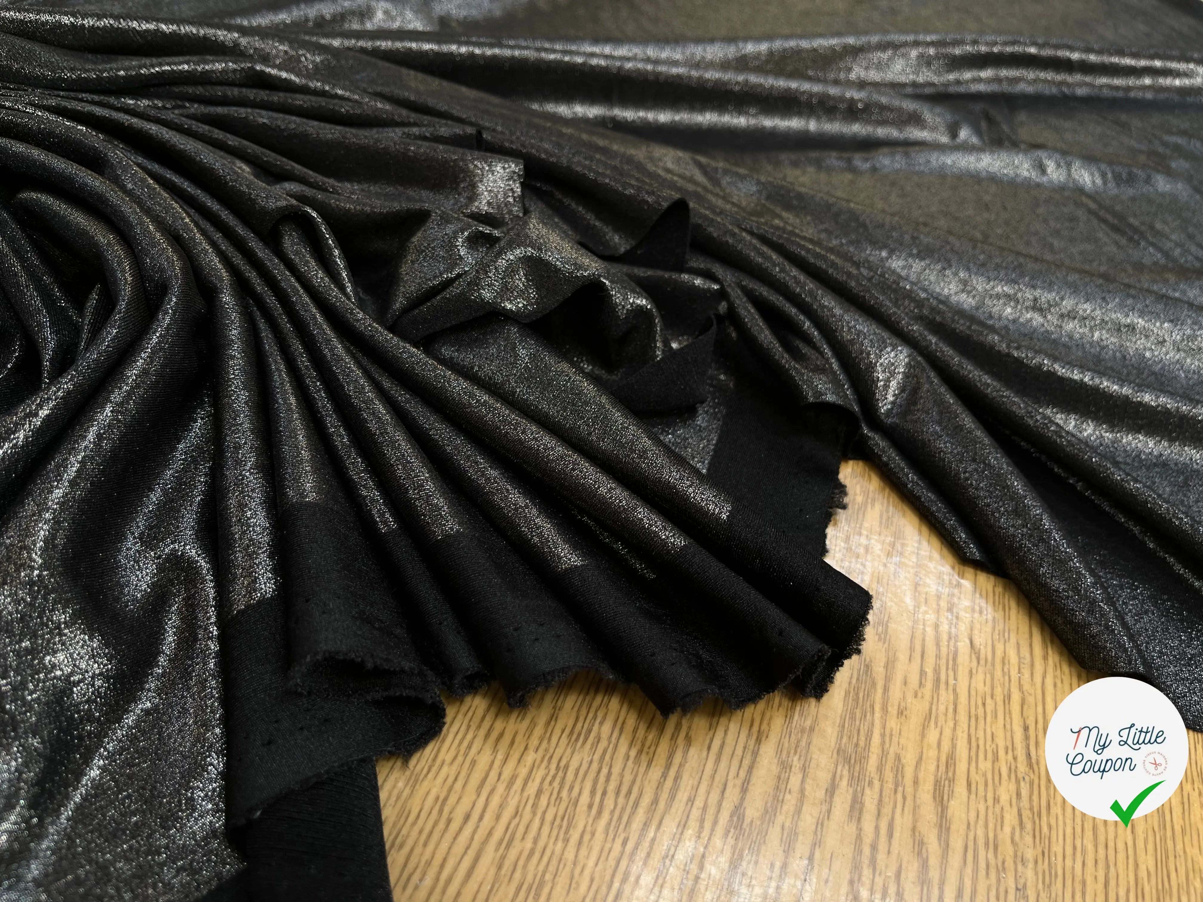 MAILLE POLYESTER IRISÉE NOIR - My Little Coupon