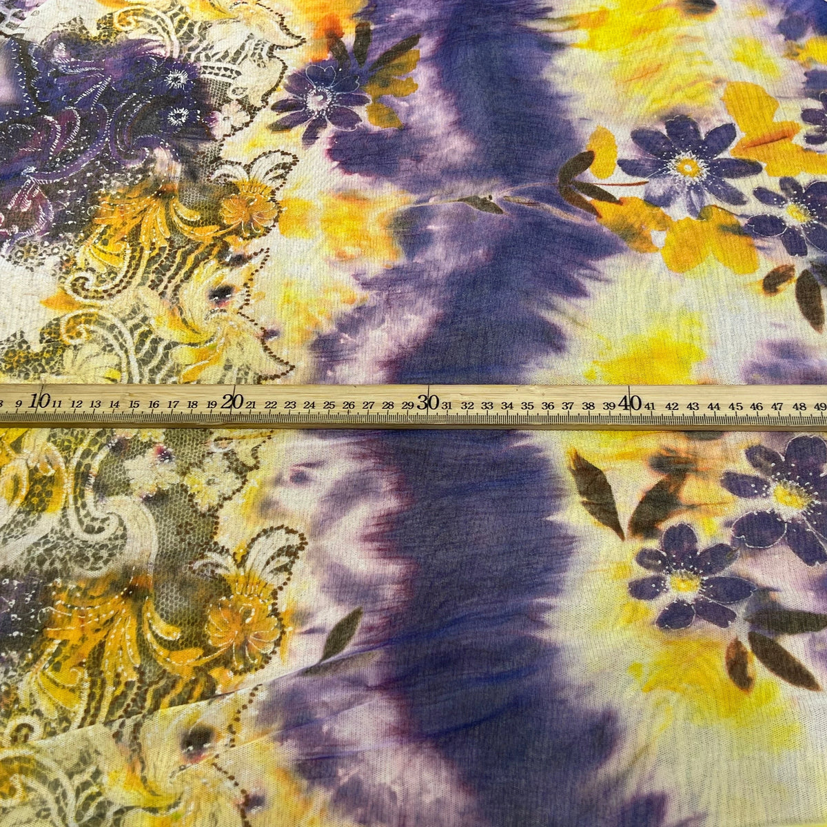 MAILLE RESILE ULTRA STRETCH FLORAL JAUNE VIOLET - My Little Coupon