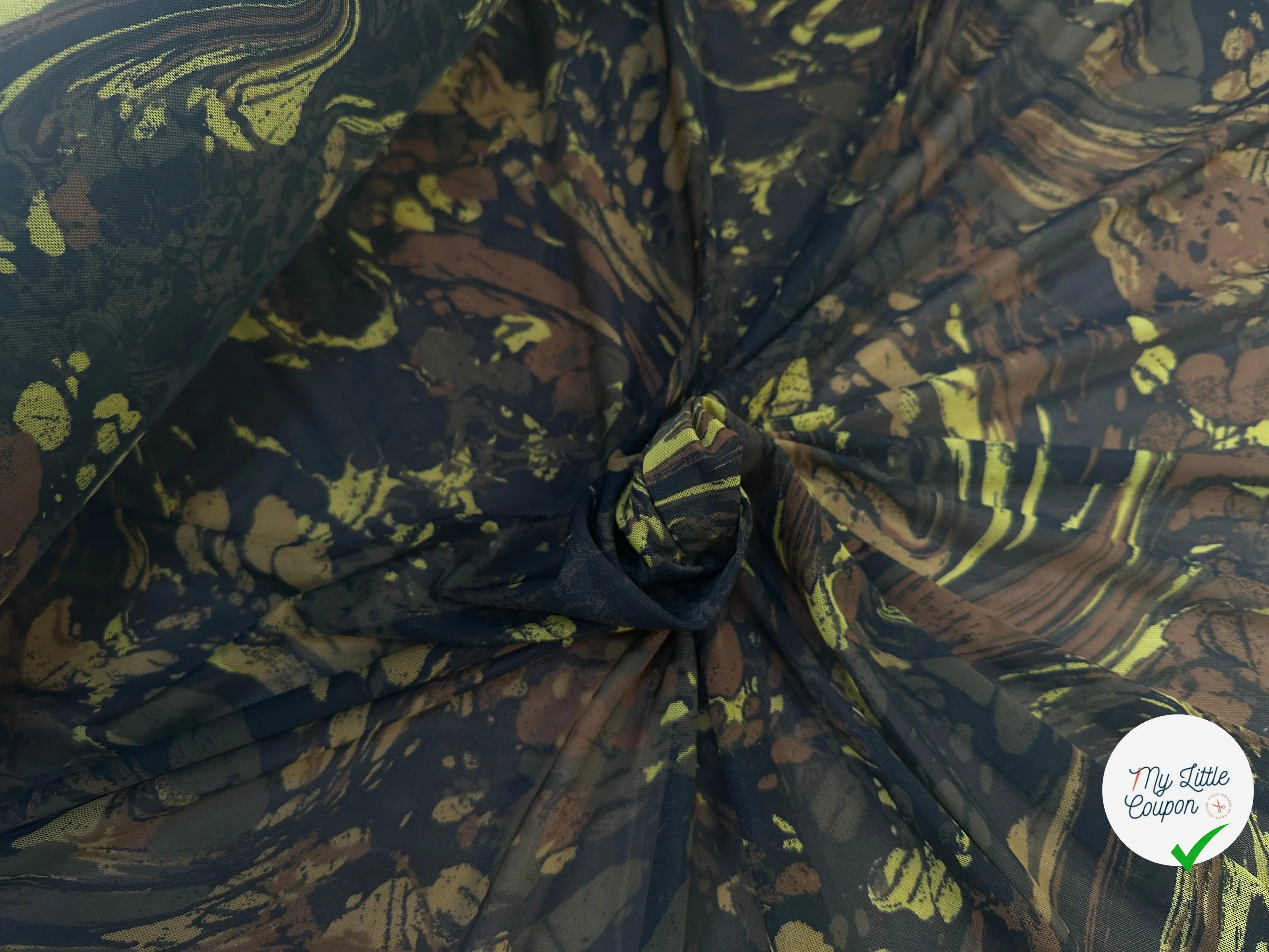 MAILLE RESILLE JUNGLE PALUDE VERT MARRON - My Little Coupon