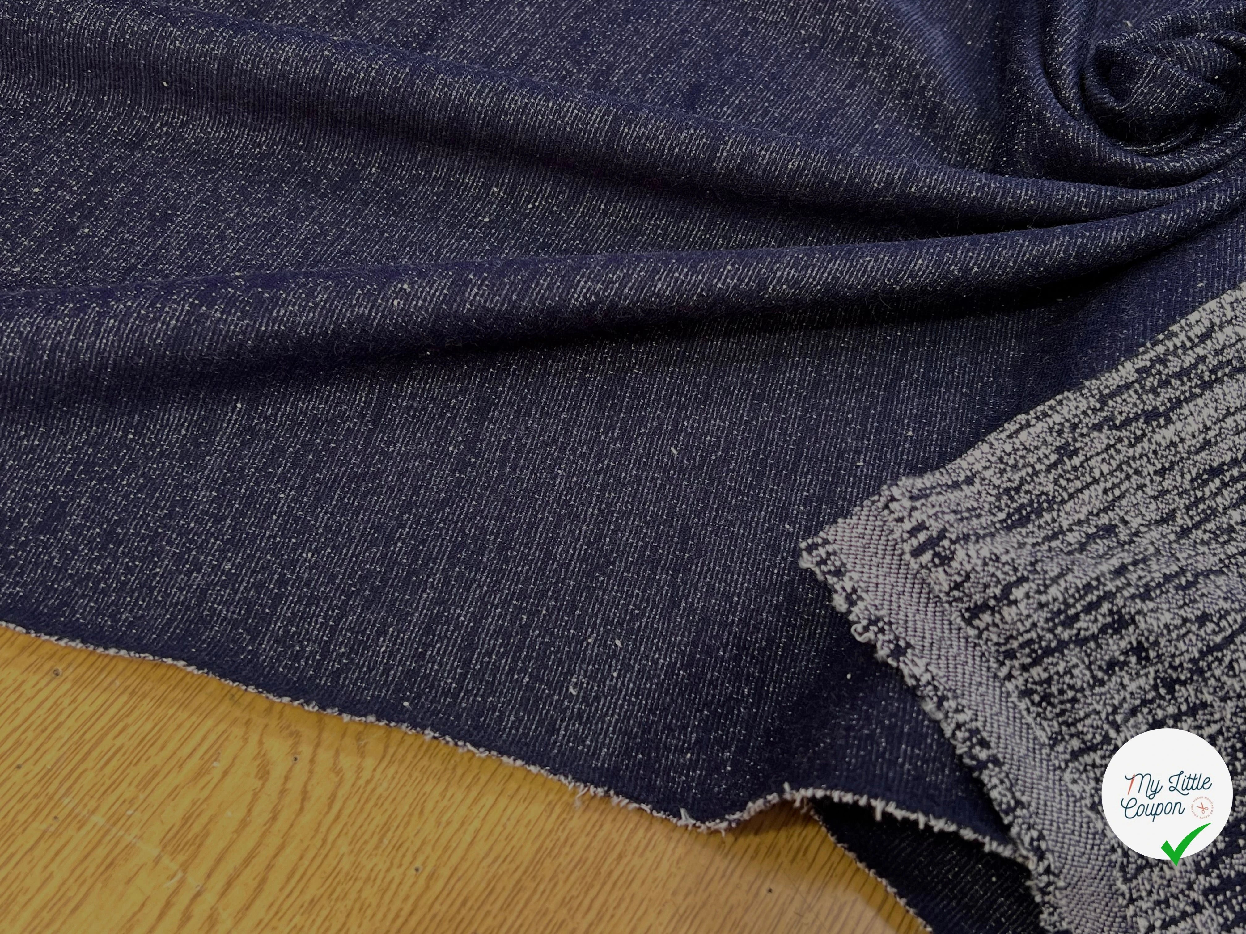 MAILLE STRETCH FLAMÉ BLEU MARINE/ BLANC MADE IN KOREA - My Little Coupon