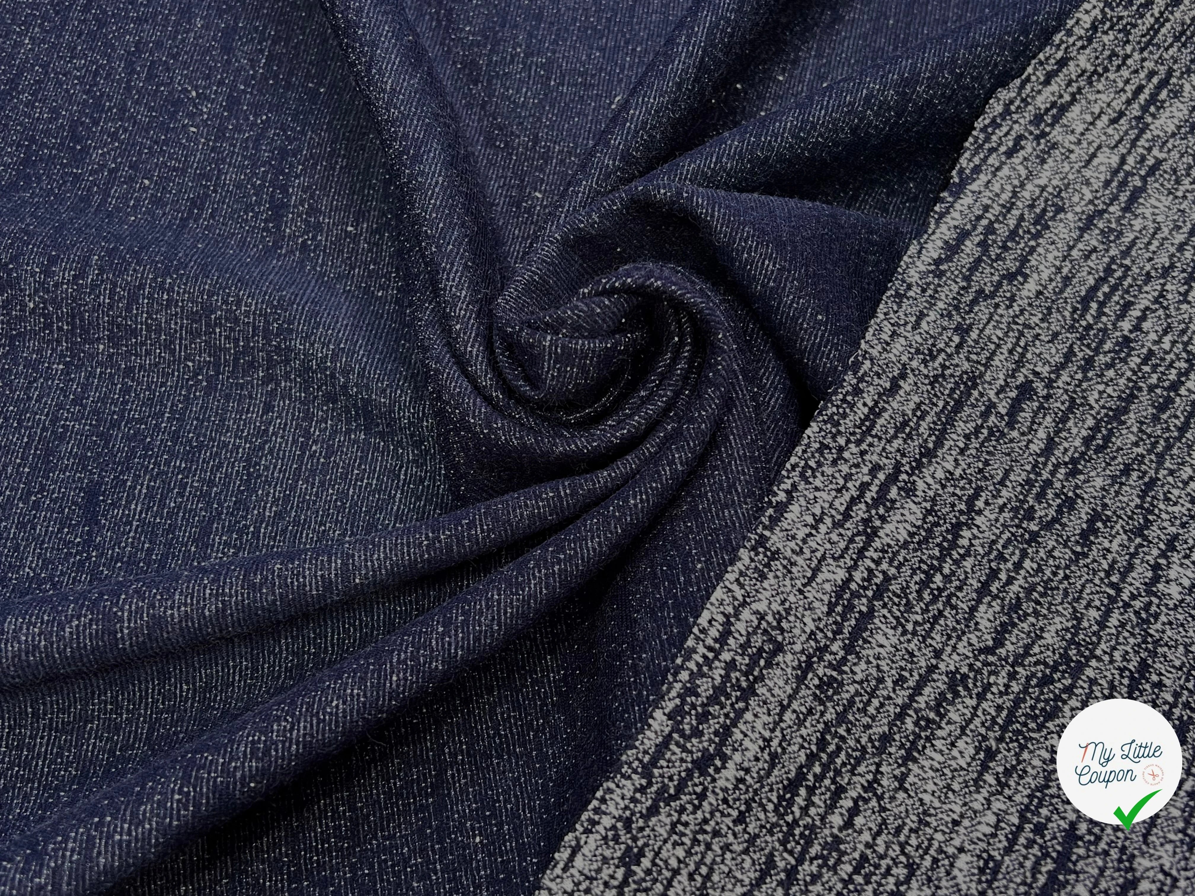 MAILLE STRETCH FLAMÉ BLEU MARINE/ BLANC MADE IN KOREA - My Little Coupon
