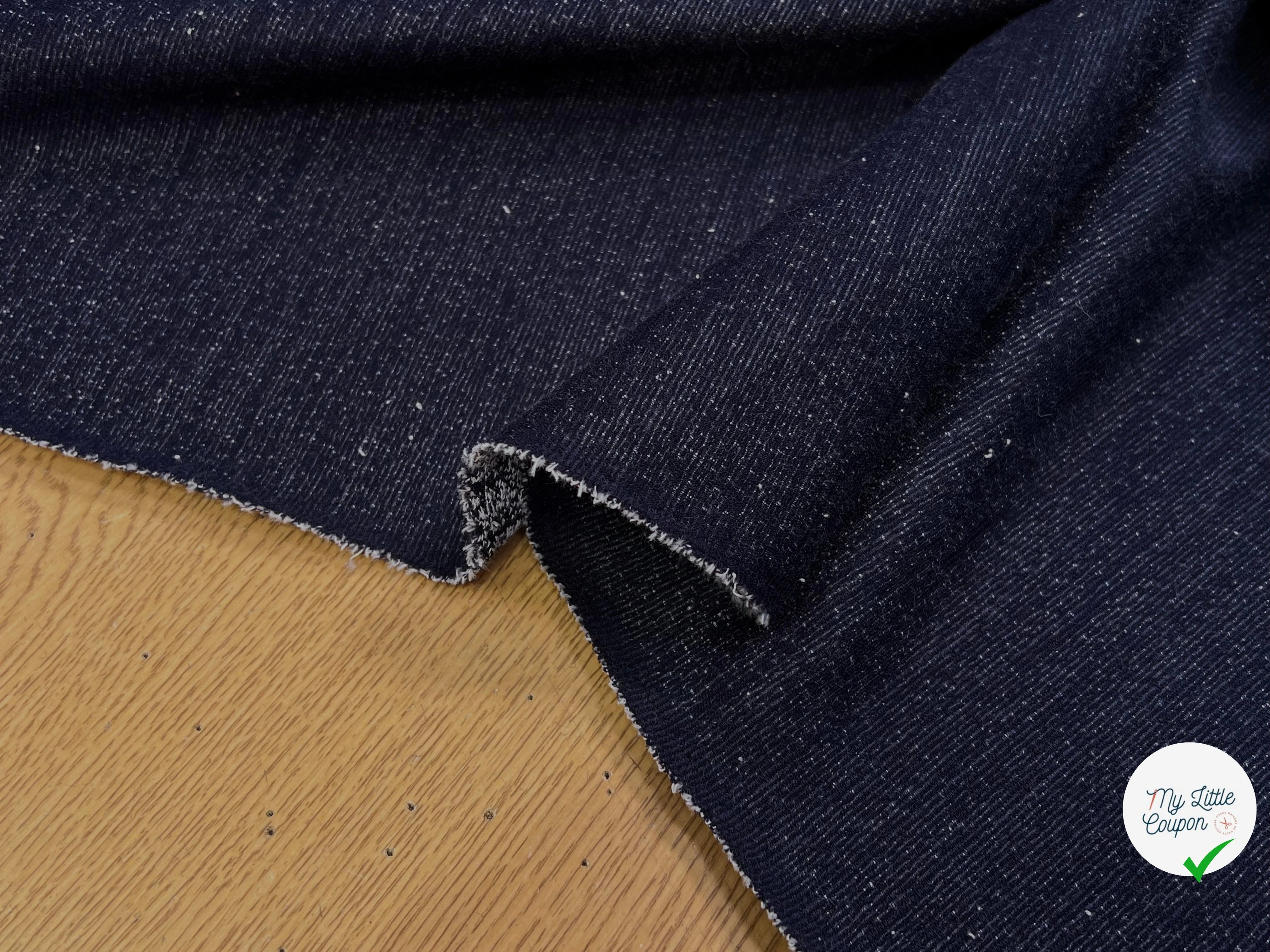MAILLE STRETCH FLAMÉ BLEU MARINE/ BLANC MADE IN KOREA - My Little Coupon