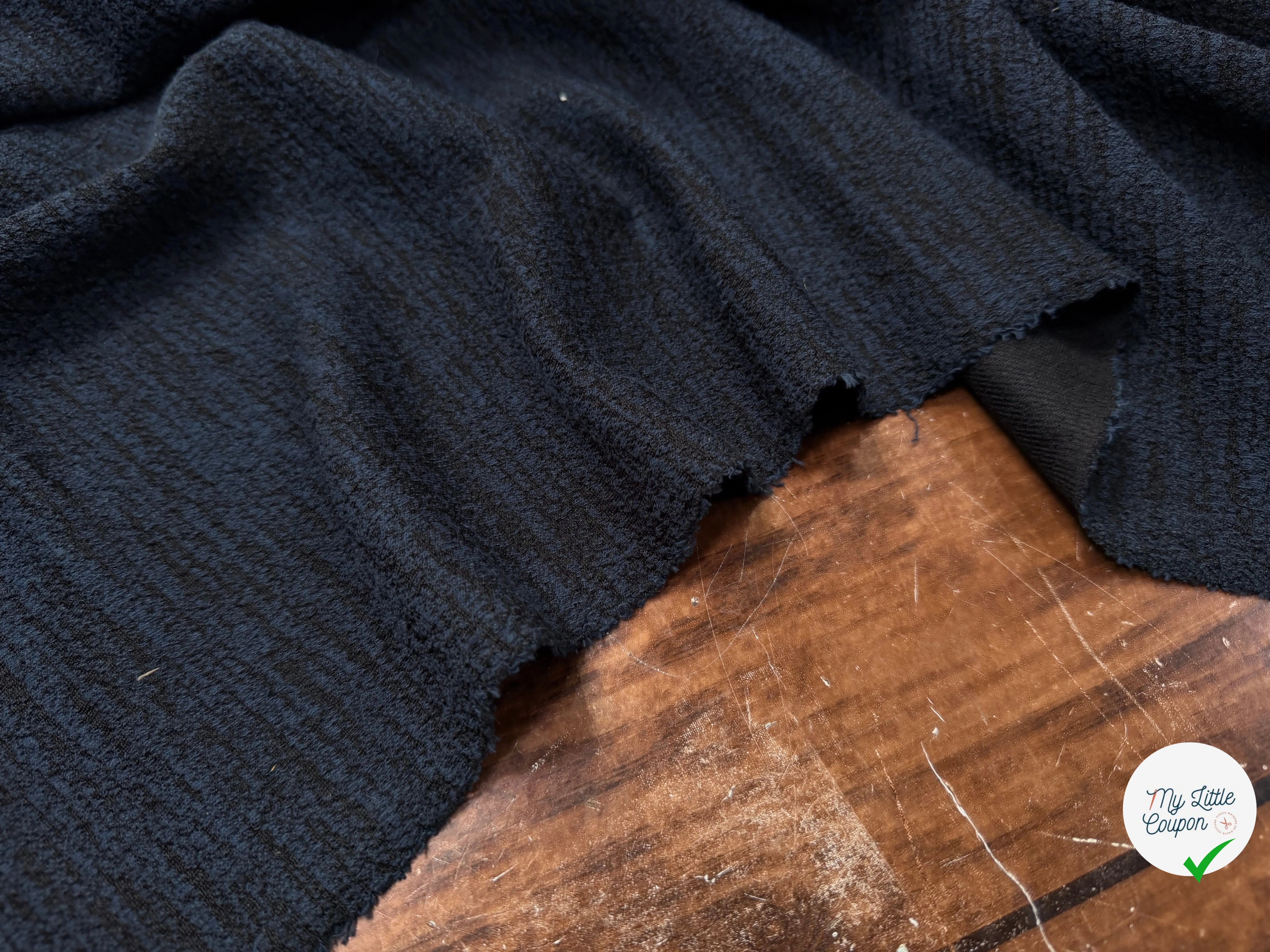 MAILLE STRETCH FLAMMÉE BLEU ET NOIR KOREA - My Little Coupon