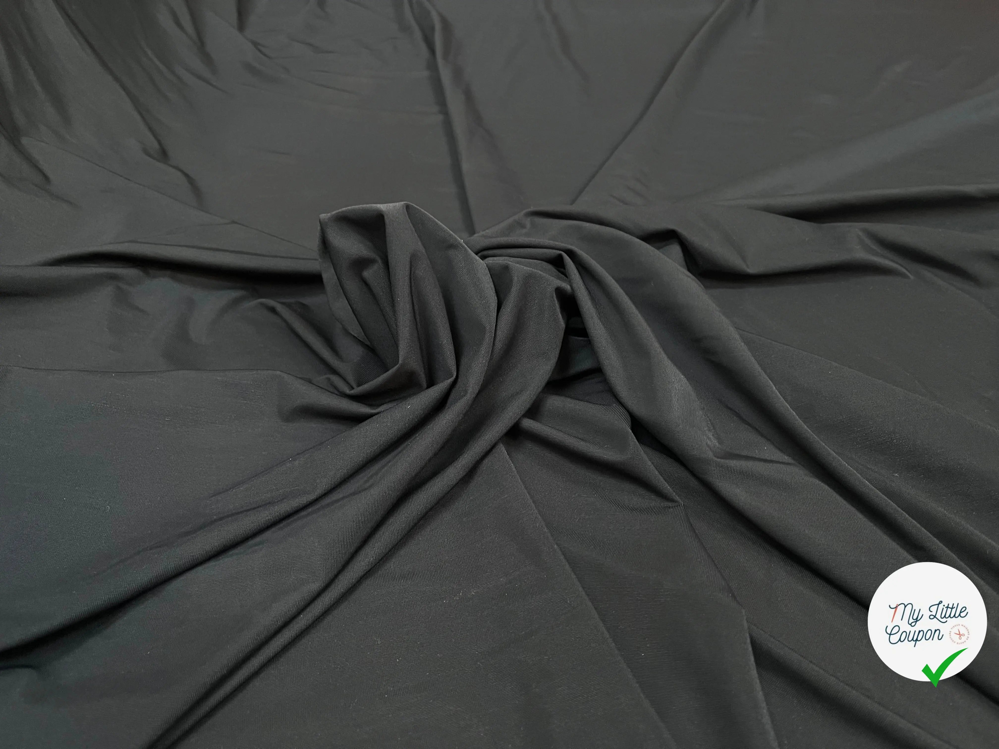 MAILLE STRETCH NOIR UNI - My Little Coupon