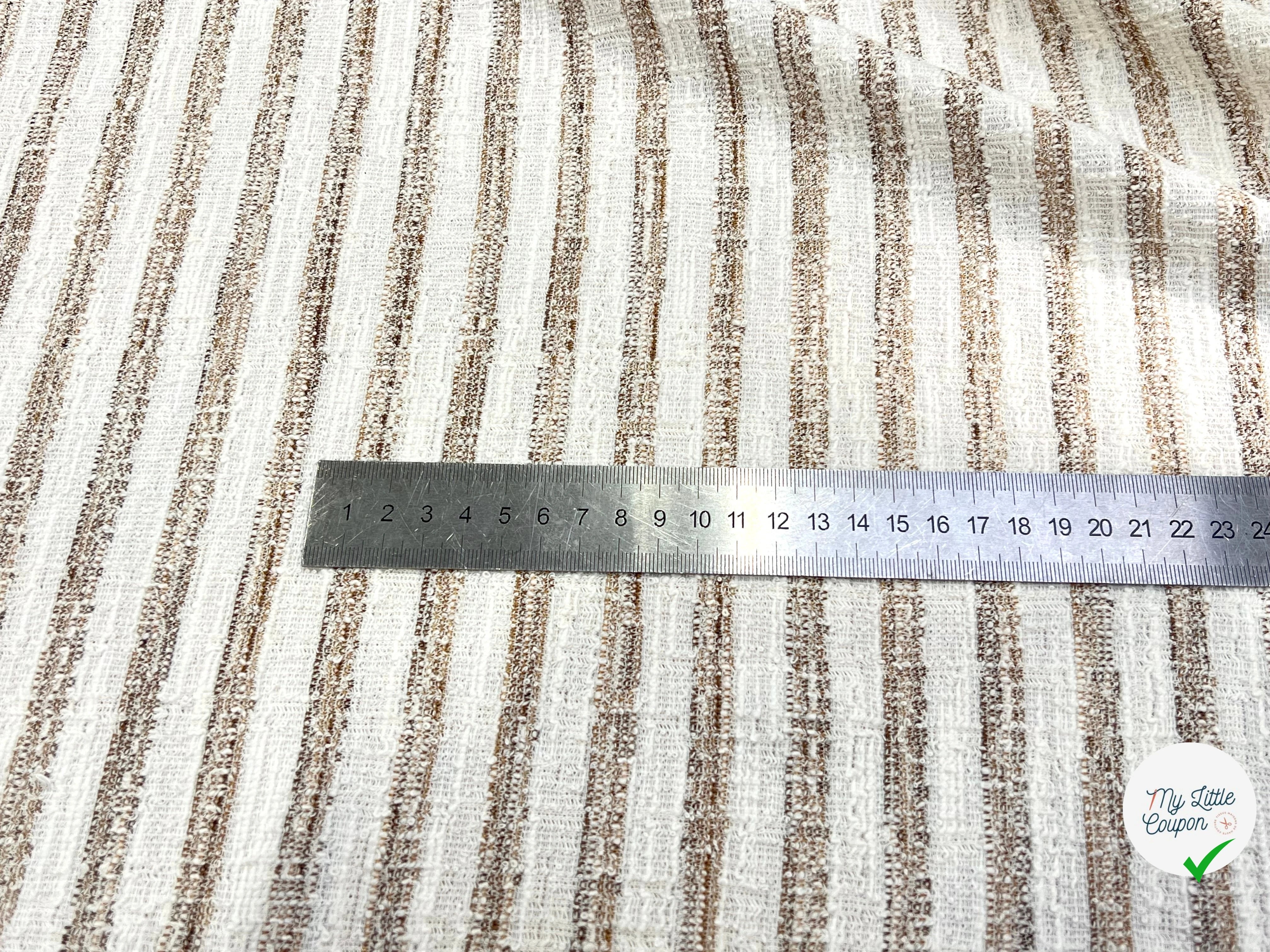 MAILLE TRICOTÉE STRETCH À RAYURES BEIGE MARRONÉ - My Little Coupon