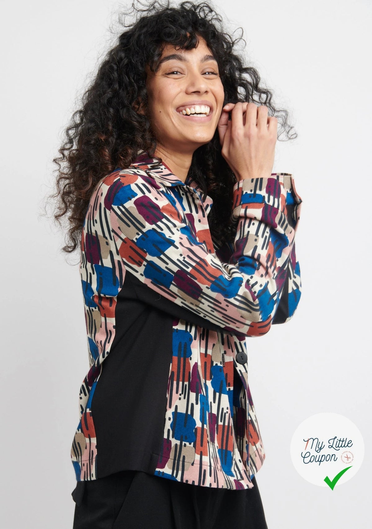 MAILLE VISCOSE STRETCH IMPRIMÉ MOTIF ANNÉES 70 - My Little Coupon