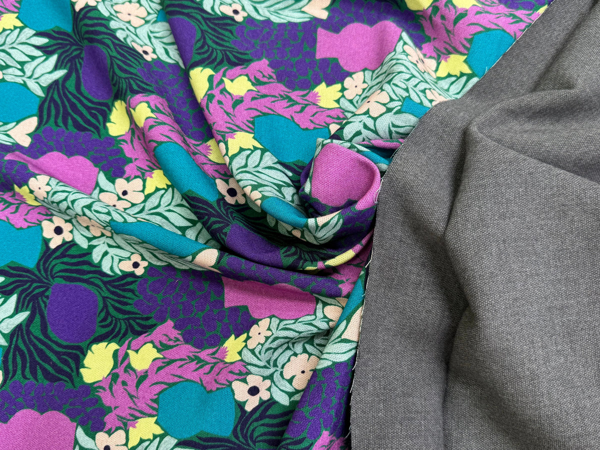 MAILLE VISCOSE STRETCH IMPRIMÉ VASES ET FEUILLAGES ESPRIT MATISSE - My Little Coupon