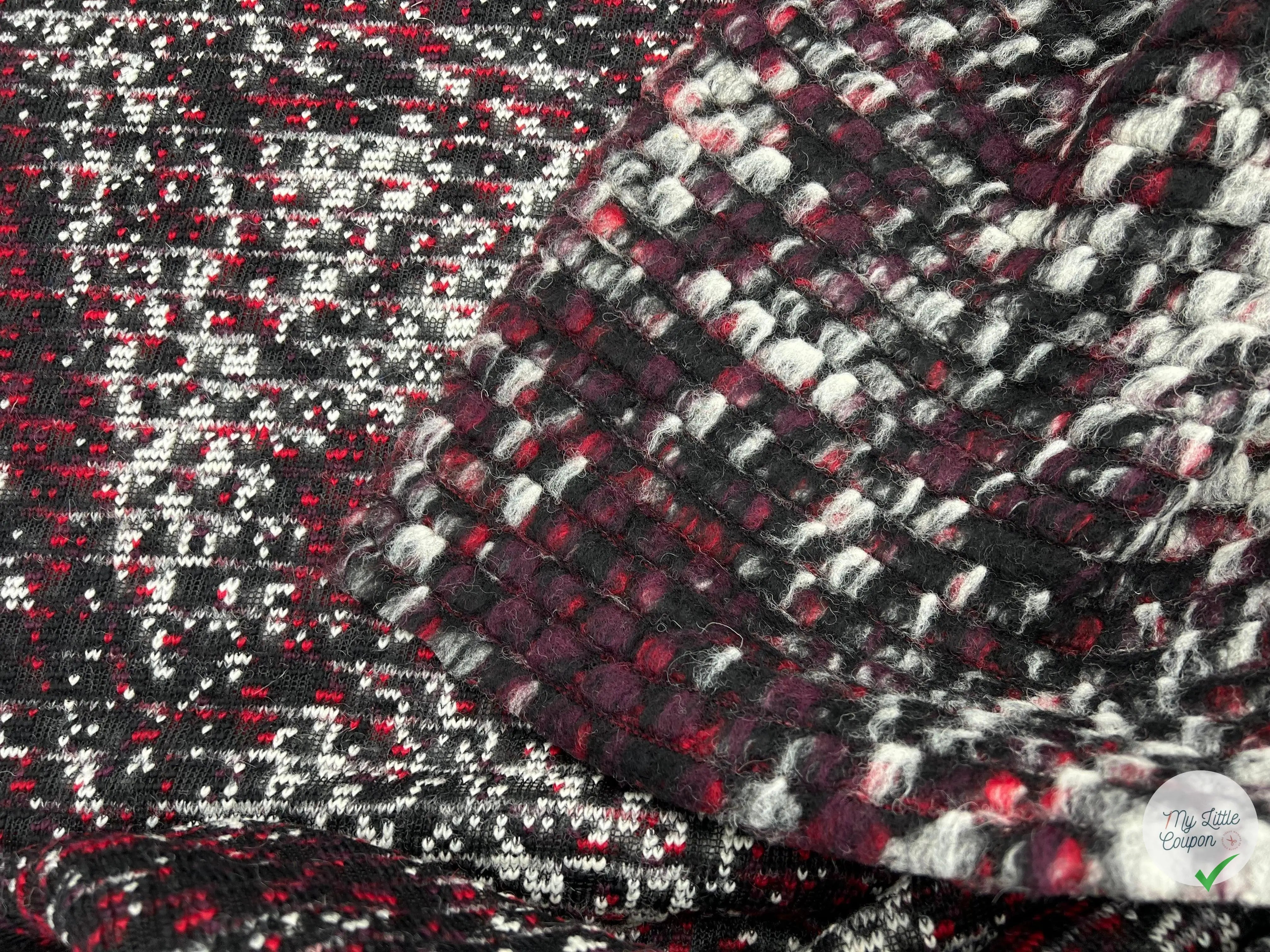 MANTEAU BOUCLETTE STRUCTURE MAILLE CHINĂ MULTICOLORE - coupon de tissu de 3 mĂštres - My Little Coupon - tissu - coudre