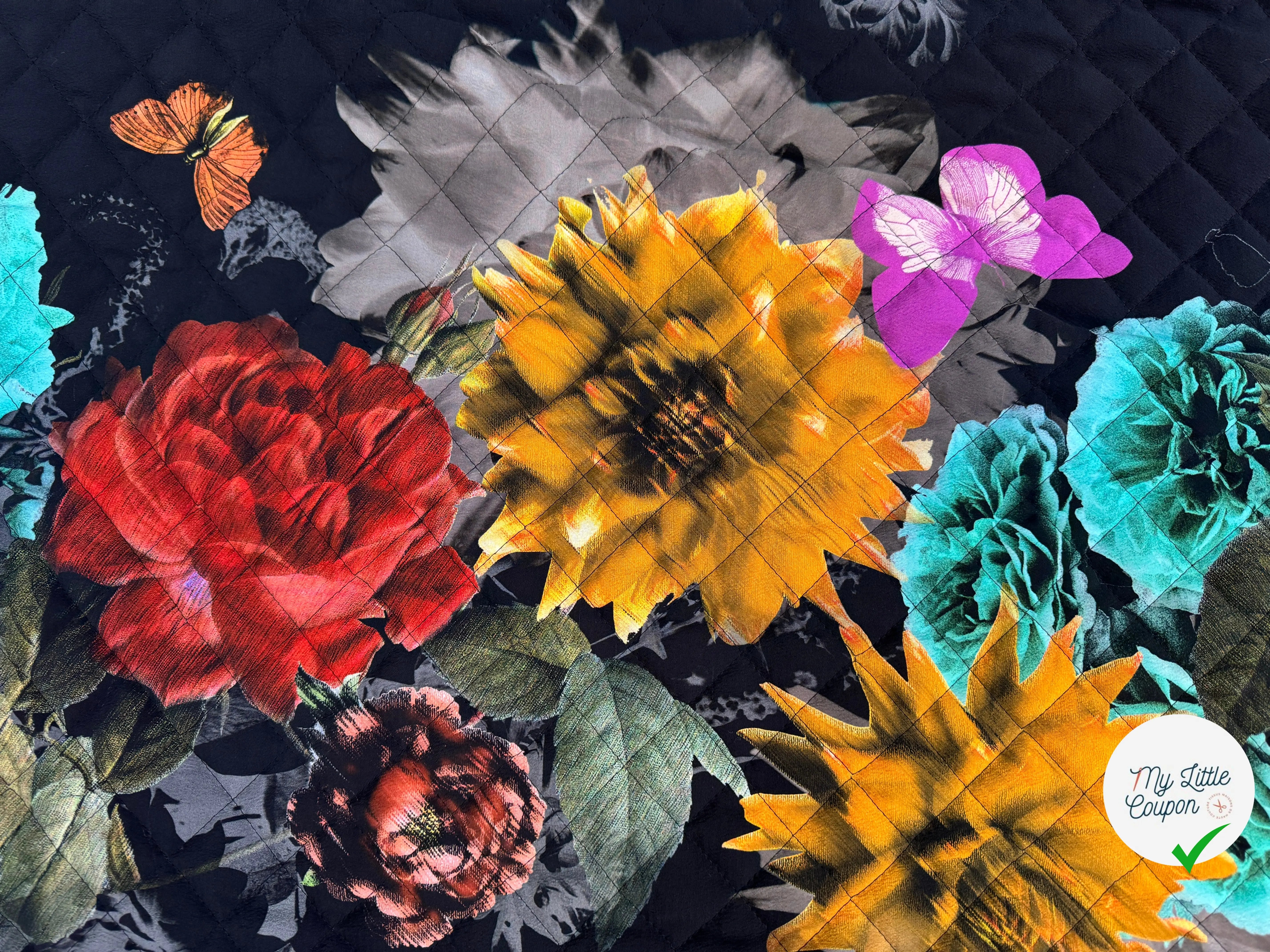 MATELASSE DOUBLE FACE CREPE PAPILLON NOIR - My Little Coupon