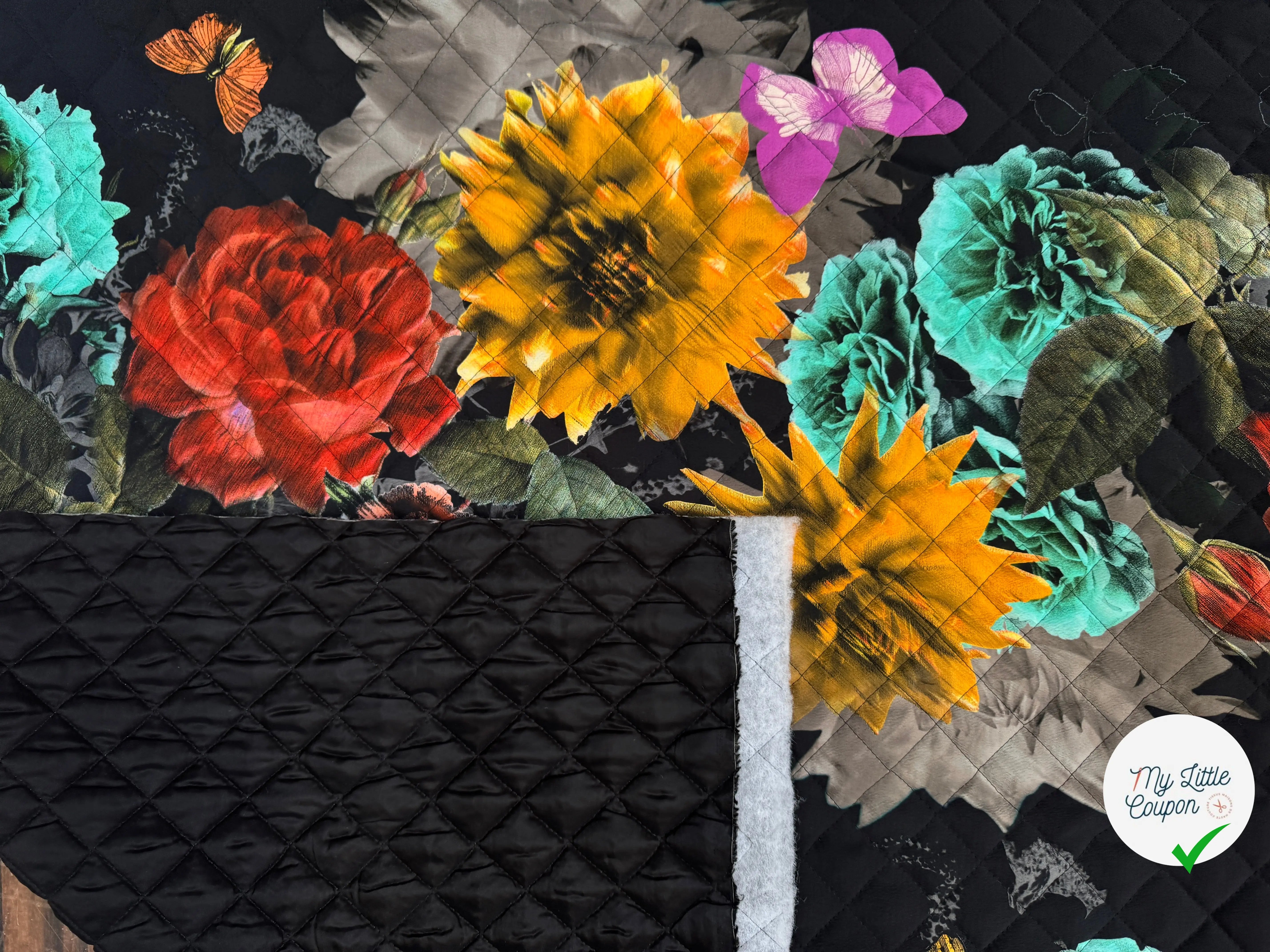 MATELASSE DOUBLE FACE CREPE PAPILLON NOIR - My Little Coupon