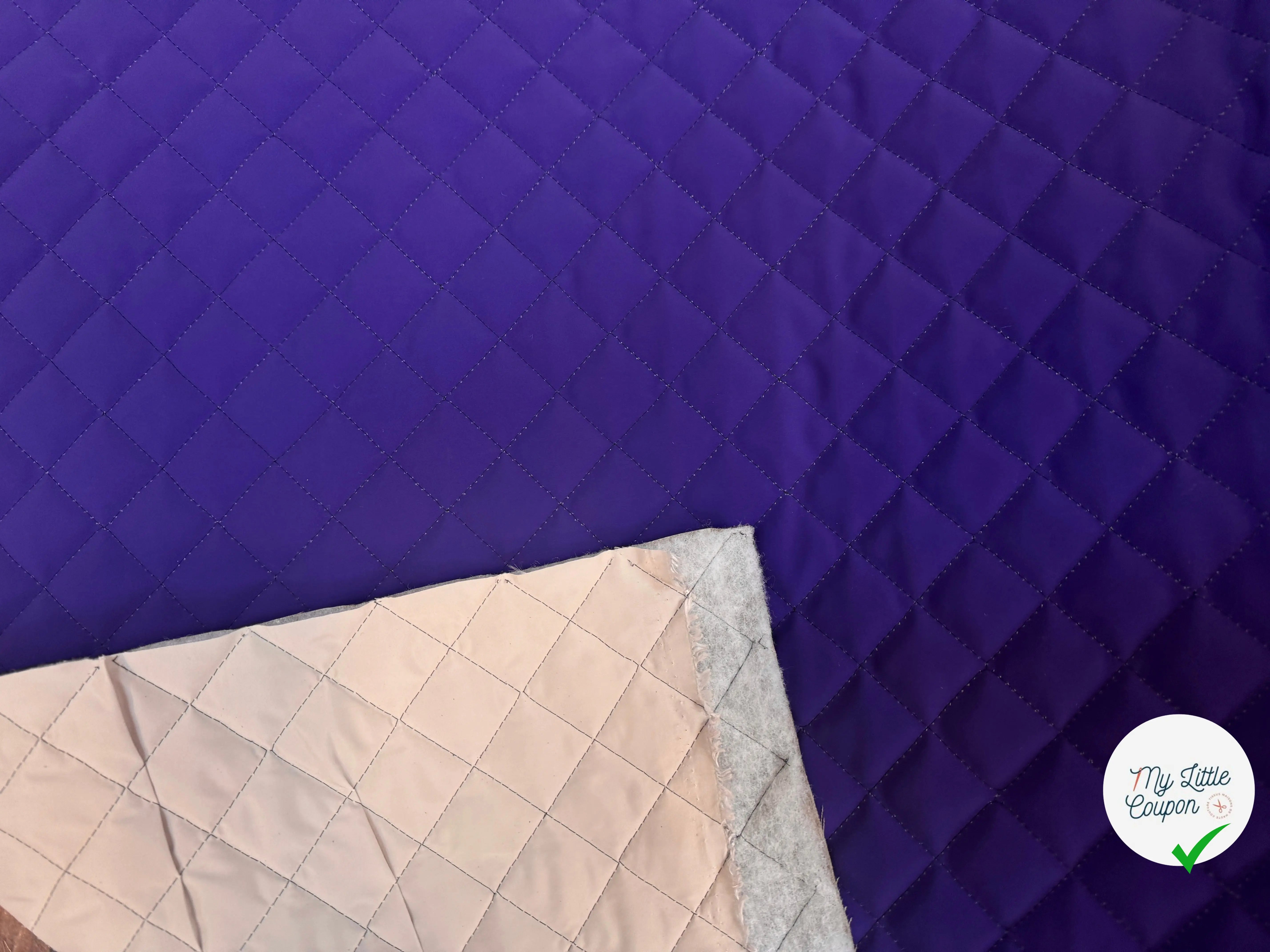 MATELASSÉ DOUBLE FACE VINYL BLEU VIOLET DOUBLURE BEIGE - My Little Coupon