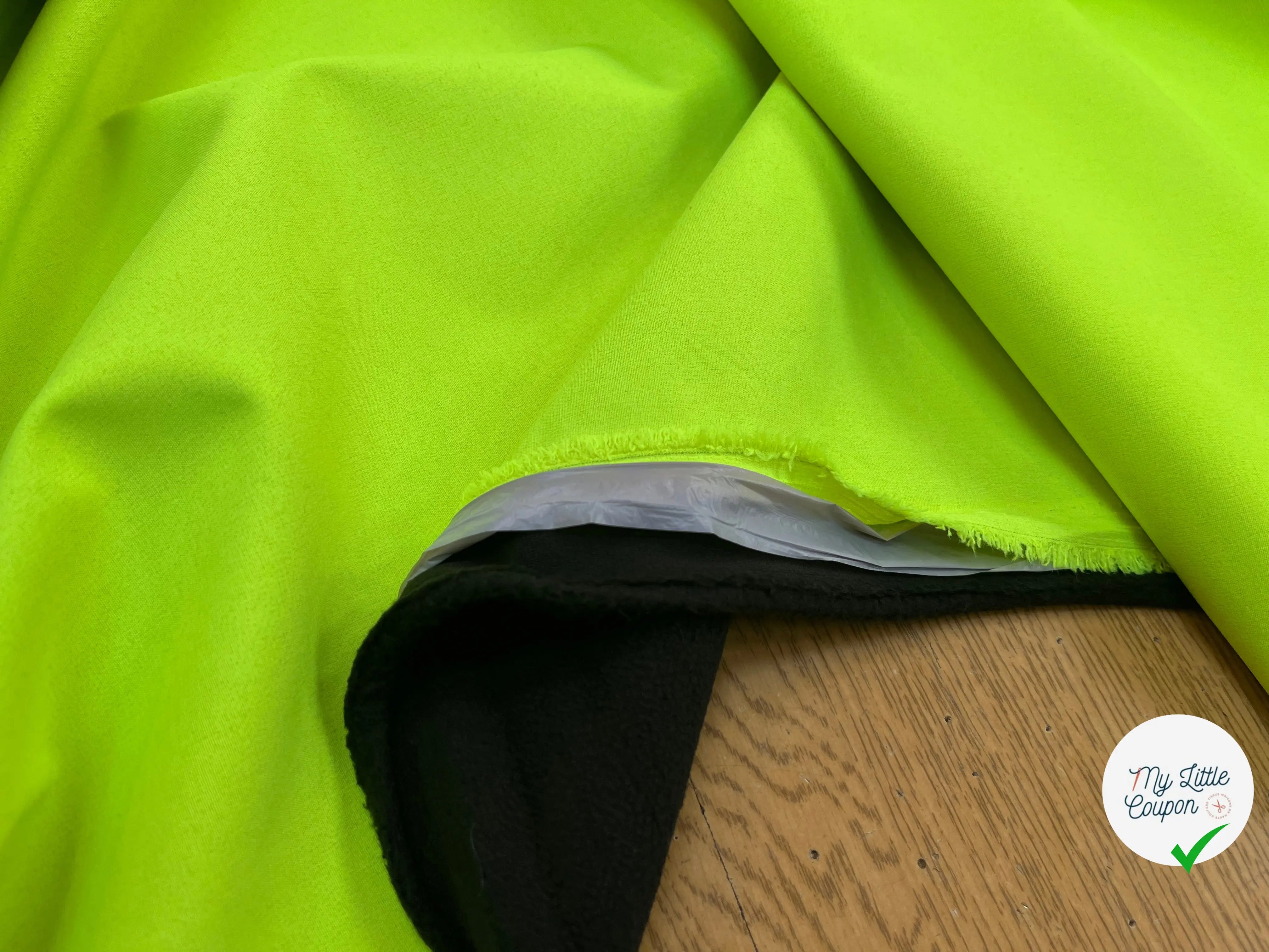 MICROPOLAIRE CONTRECOLLÉ OEKOTEX KC JAUNE FLUO/NOIR - My Little Coupon