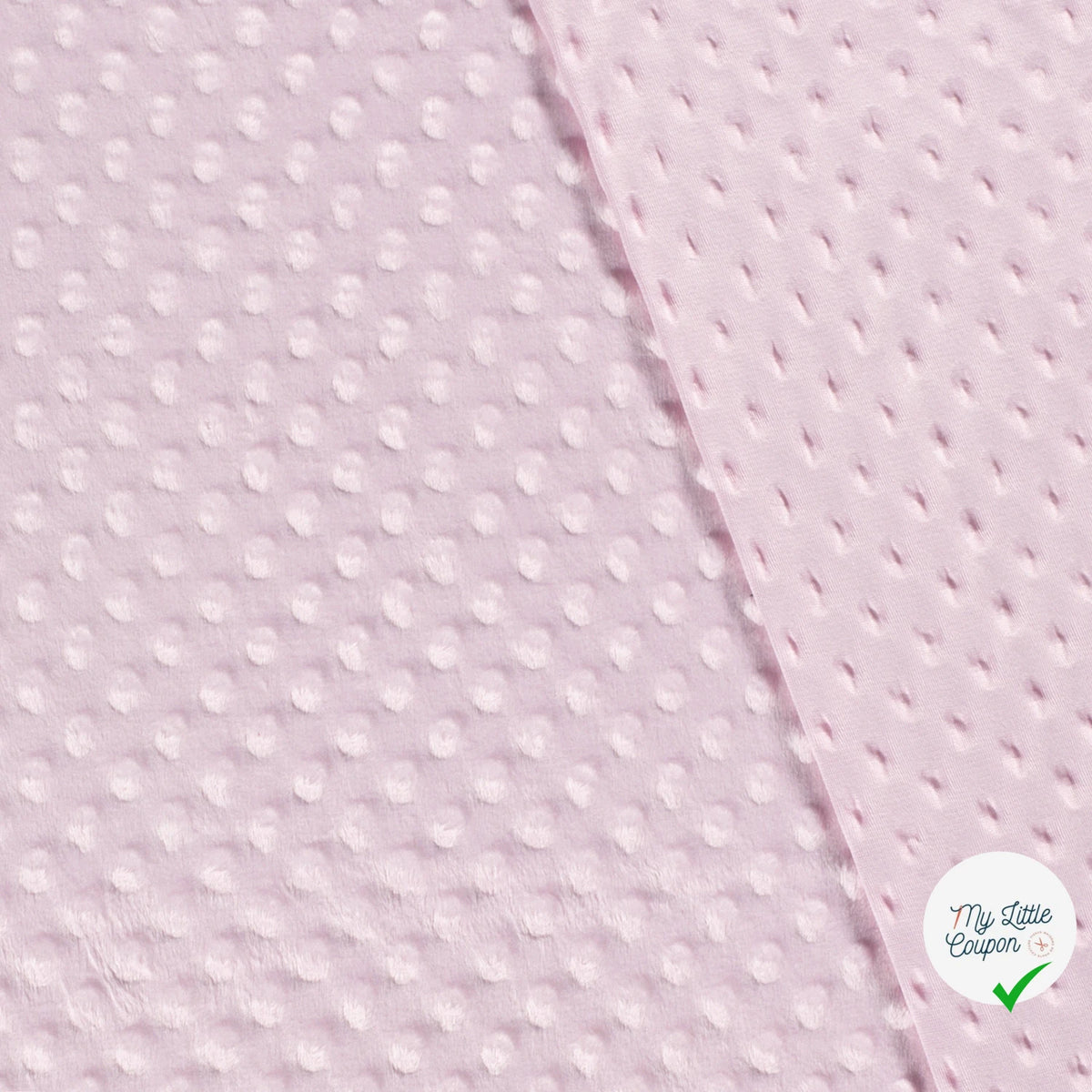 MINKY À POIS DOUX ROSE PÂLE - My Little Coupon