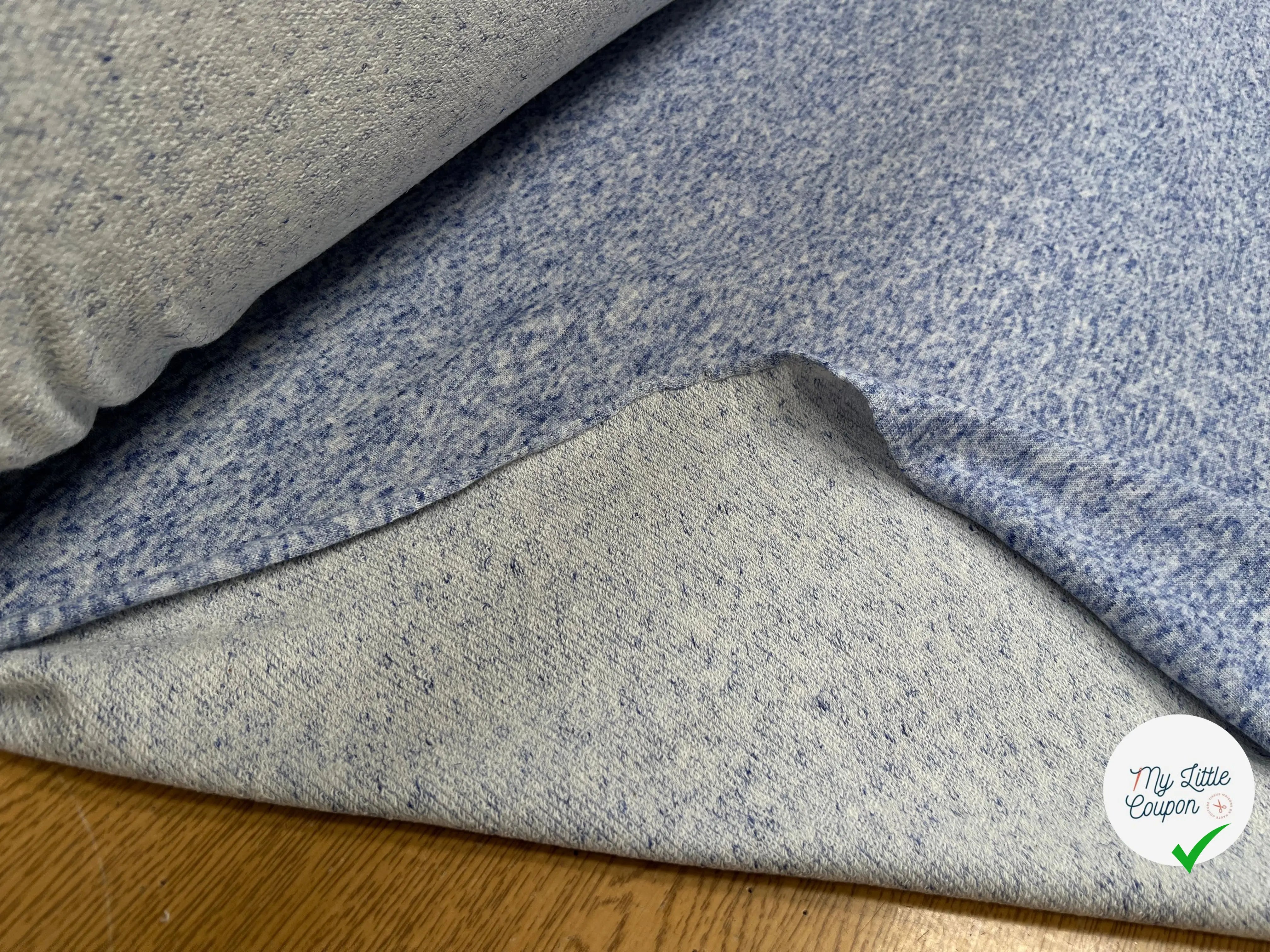 MOLLETON COTON CHINÉ BLEU - My Little Coupon