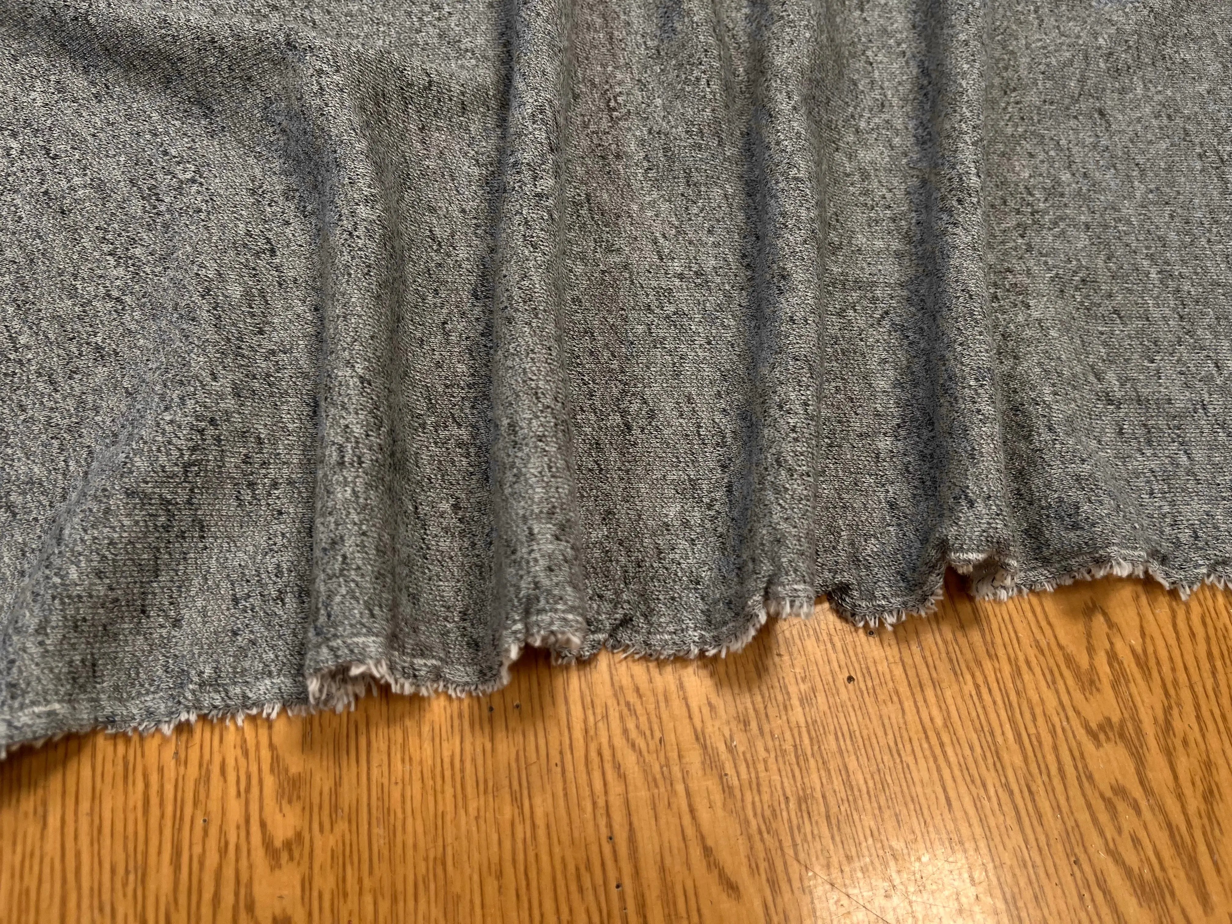 MOLLETON COTON ÉLASTANNE CHINÉ GRIS - My Little Coupon