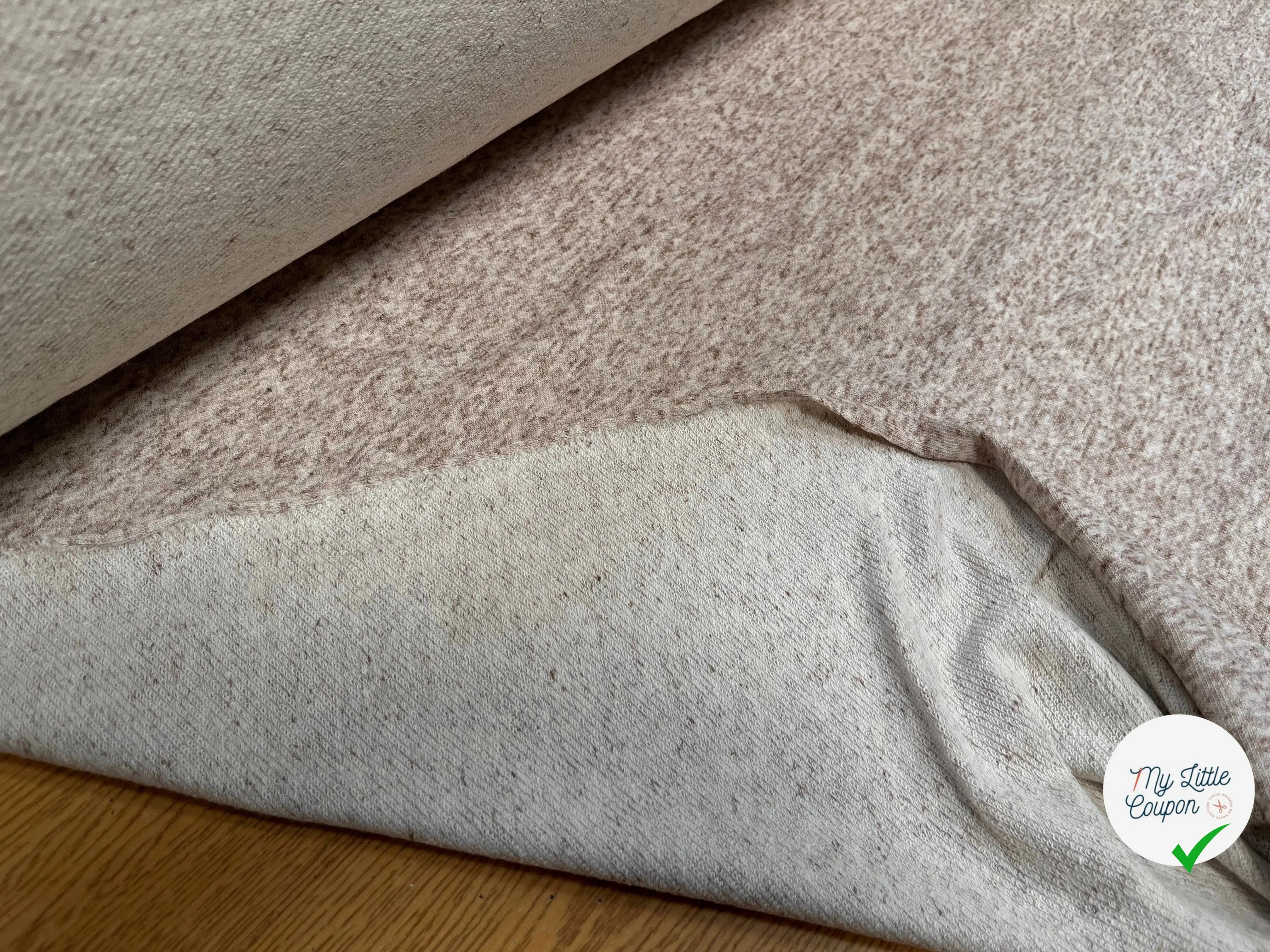 MOLLETON COTON ÉLASTANNE COULEUR LIN CHINÉ - My Little Coupon