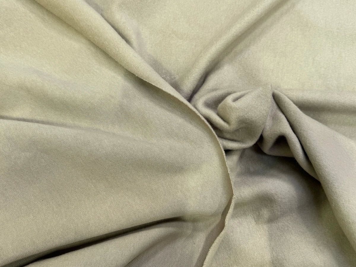 MOLLETON GRATTÉ TOUT DOUX 100% COTON BEIGE CAFÉ GRANDE LAIZE - My Little Coupon