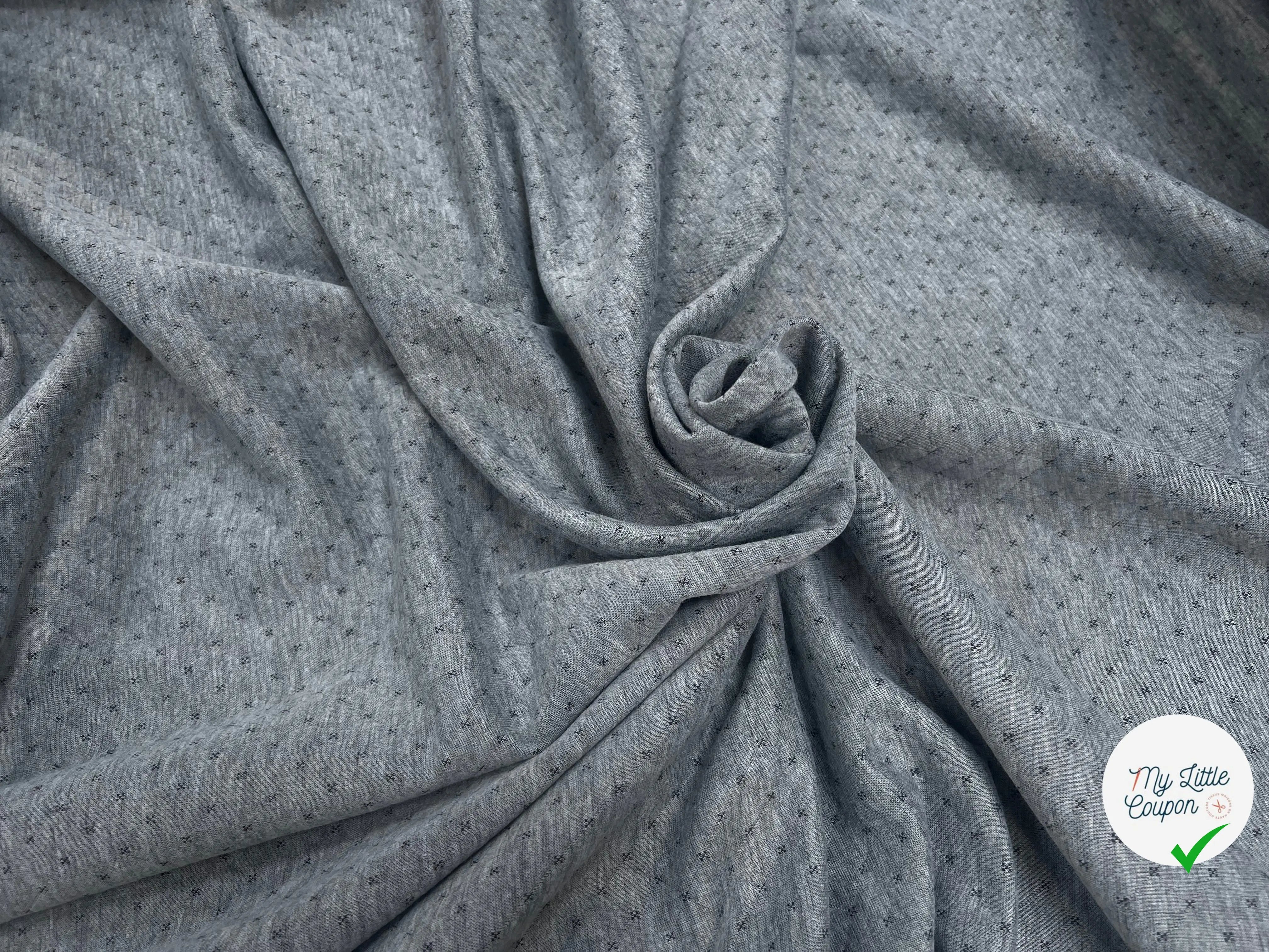 MOLLETON GRIS RAYURES NOIRES - My Little Coupon