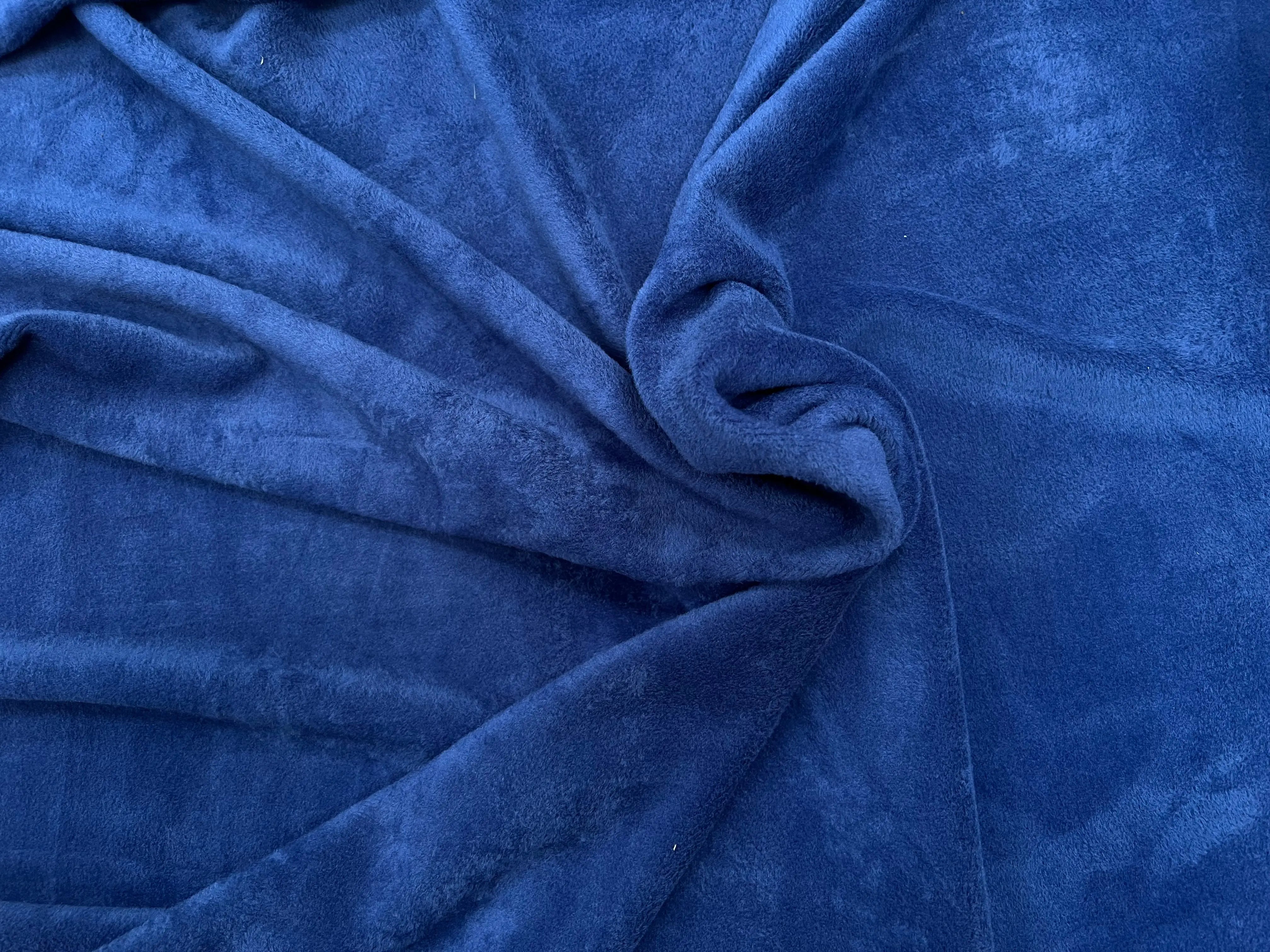 MOLLETON TOUT DOUX ENVERS GRATTÉ MADE IN FRANCE 280 BLEU SAPHIR - My Little Coupon