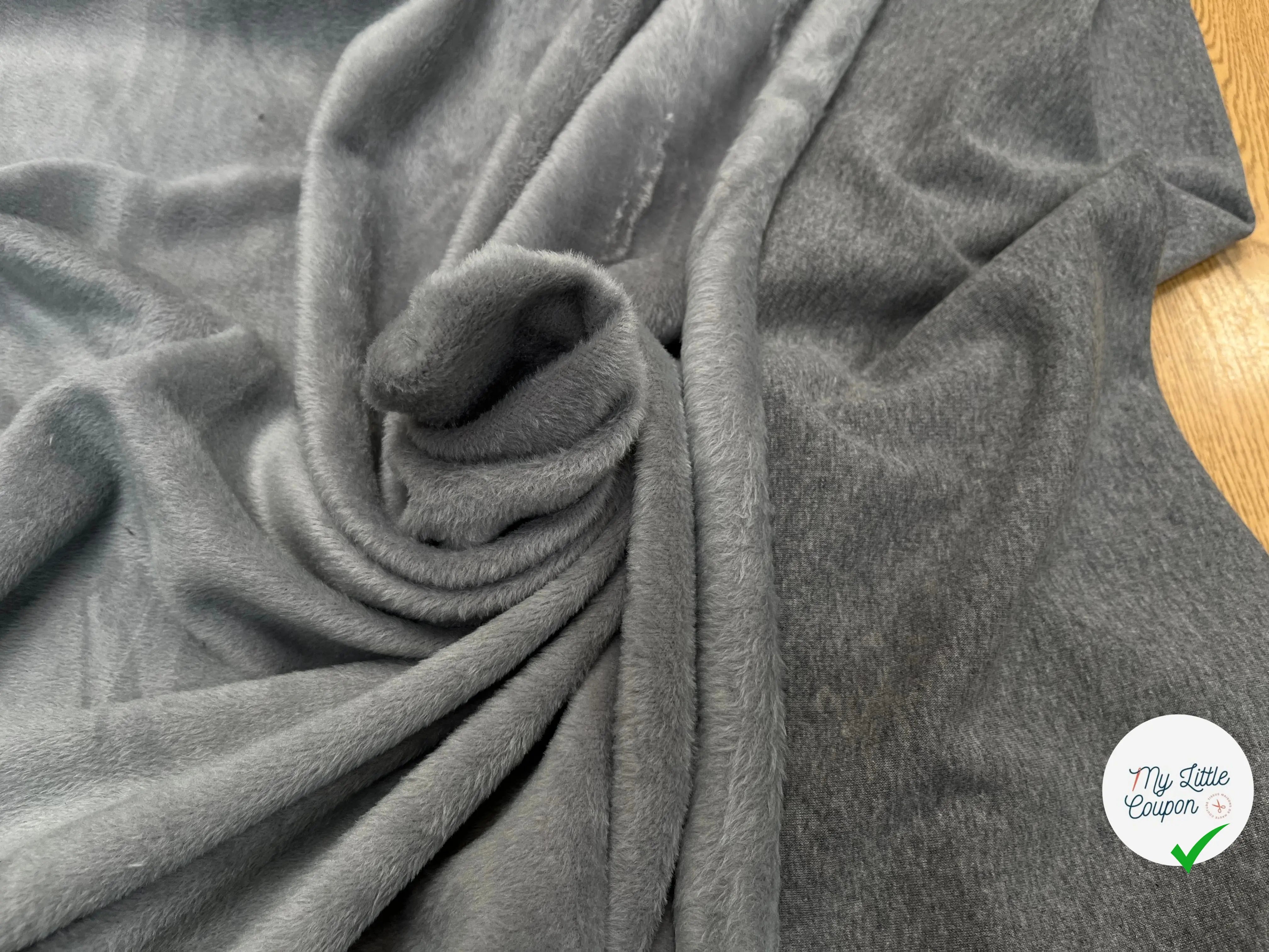 MOLLETON TOUT DOUX ENVERS GRATTÉ MADE IN FRANCE 280 GRIS 24 - My Little Coupon