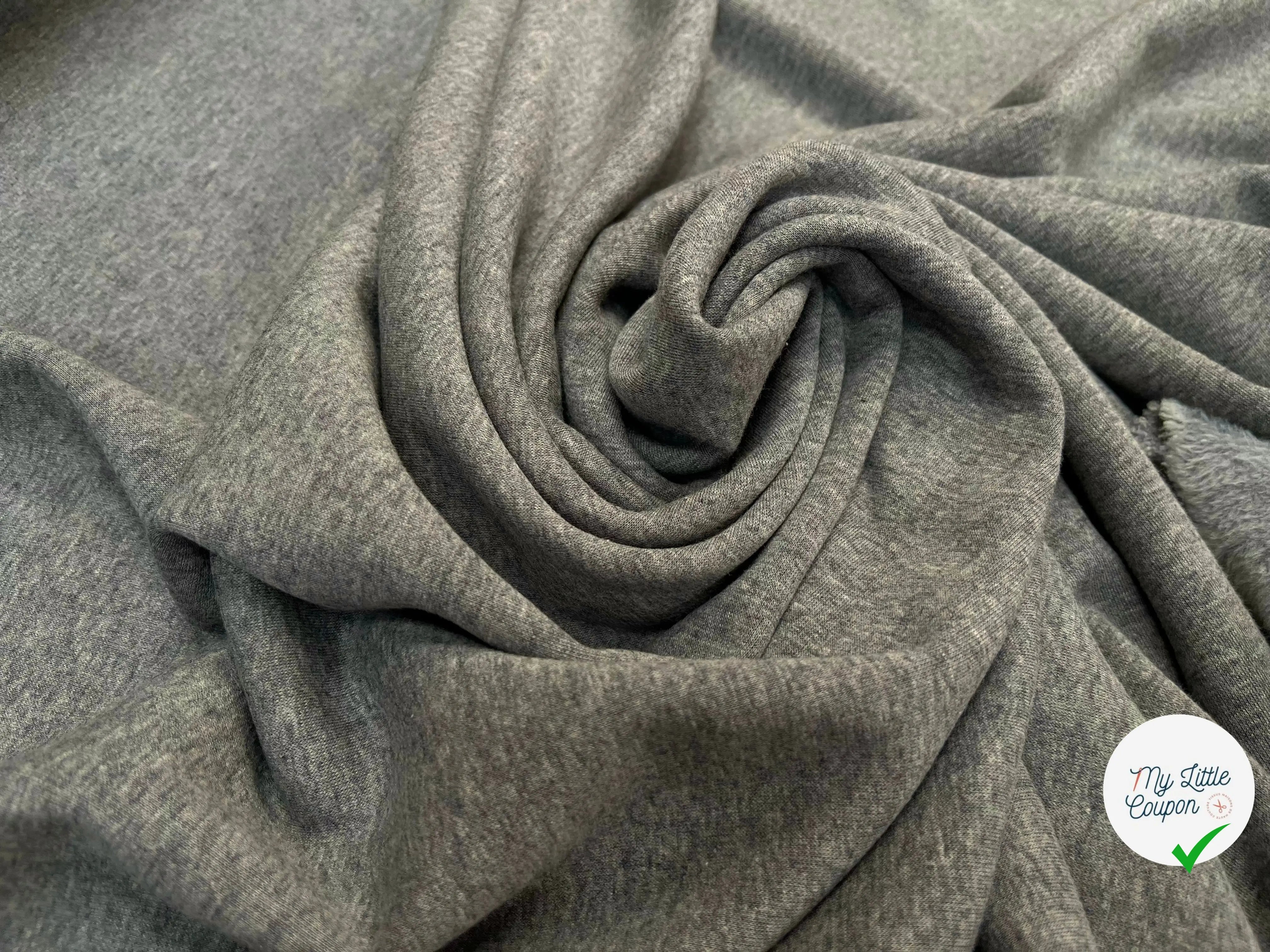 MOLLETON TOUT DOUX ENVERS GRATTÉ MADE IN FRANCE 280 GRIS 24 - My Little Coupon