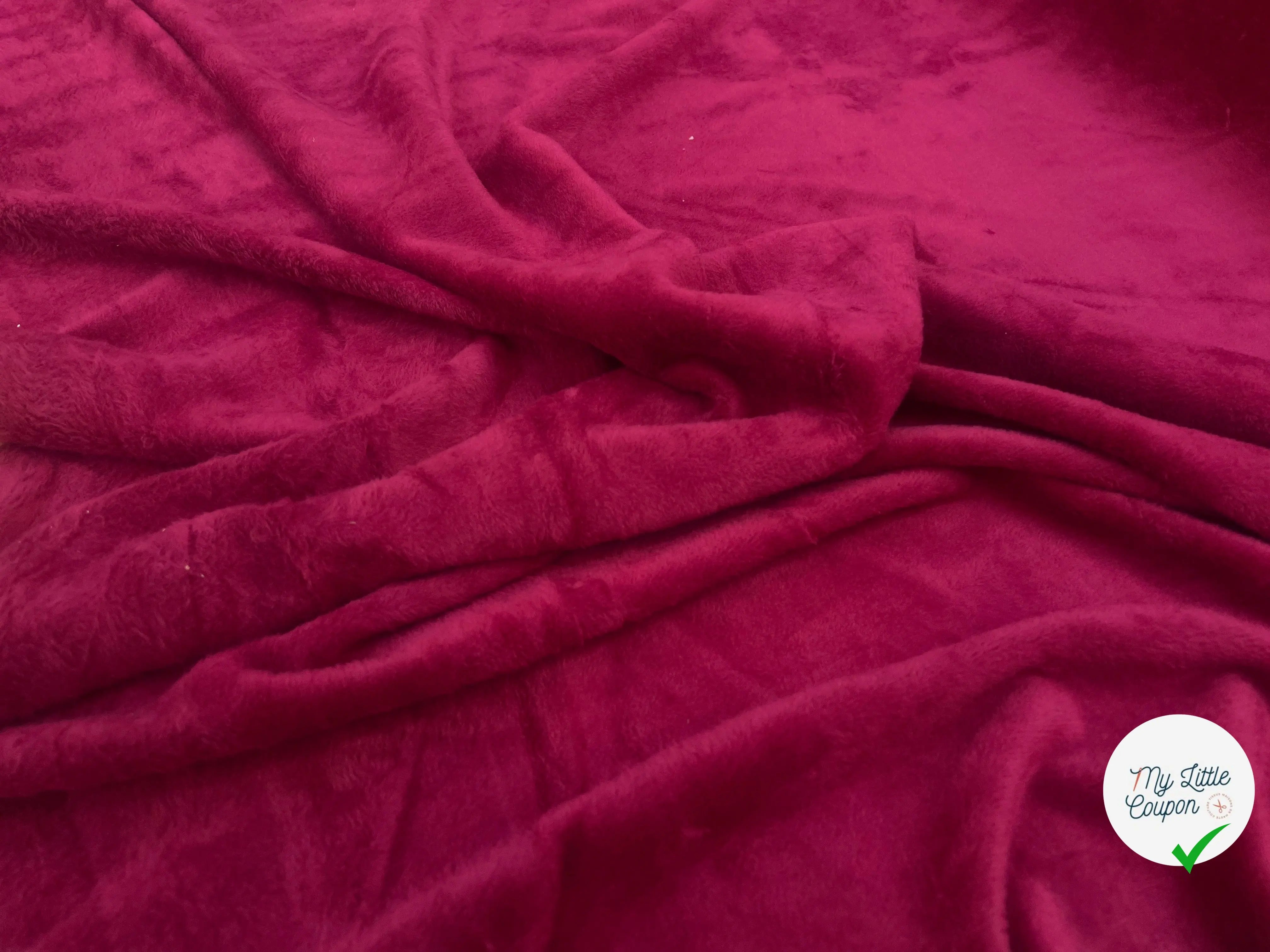 MOLLETON TOUT DOUX ENVERS GRATTÉ MADE IN FRANCE 280 UNI GROSEILLE - My Little Coupon