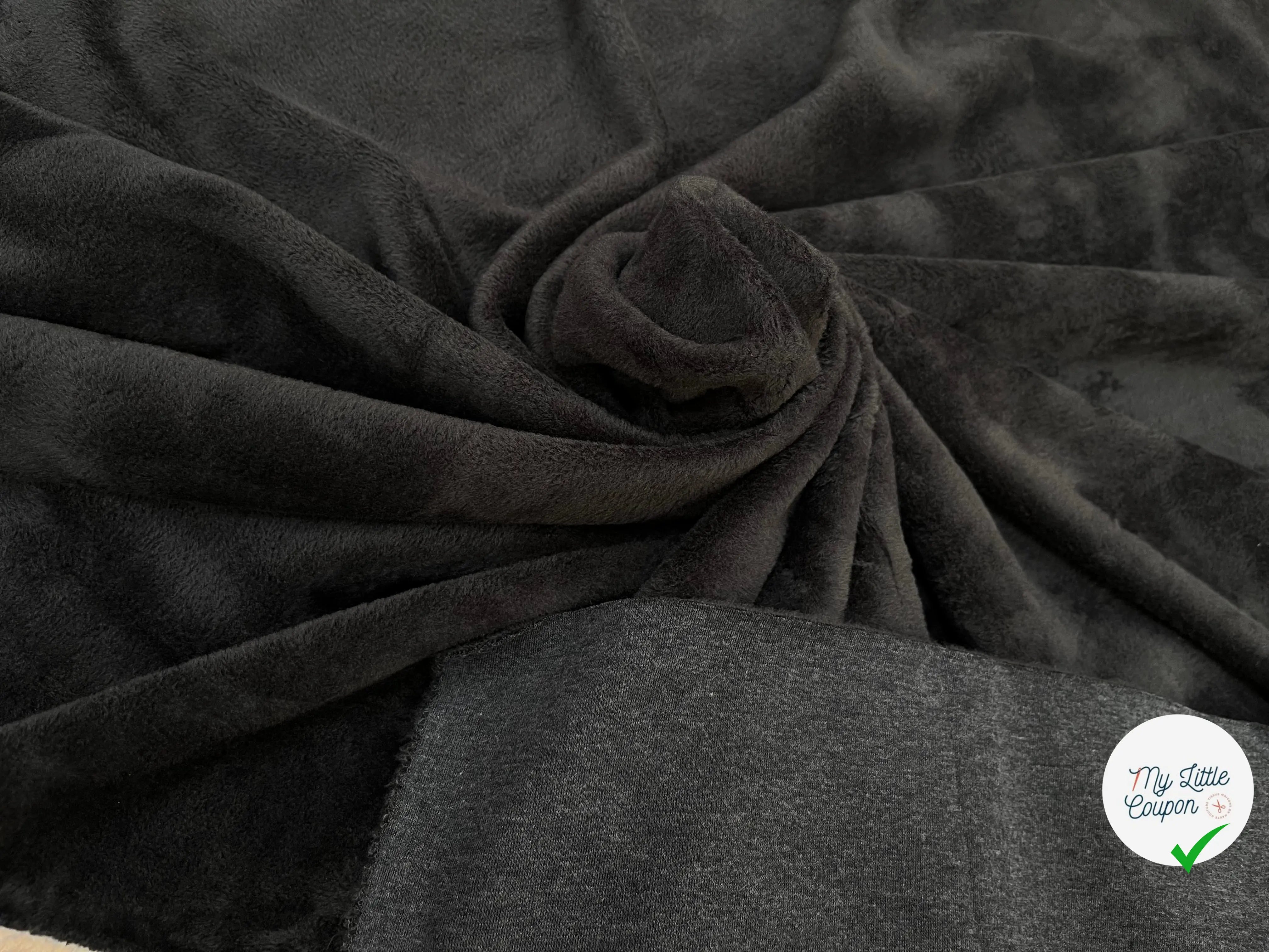 MOLLETON TOUT DOUX ENVERS GRATTÉ MADE IN FRANCE ANTHRACITE 57 - My Little Coupon