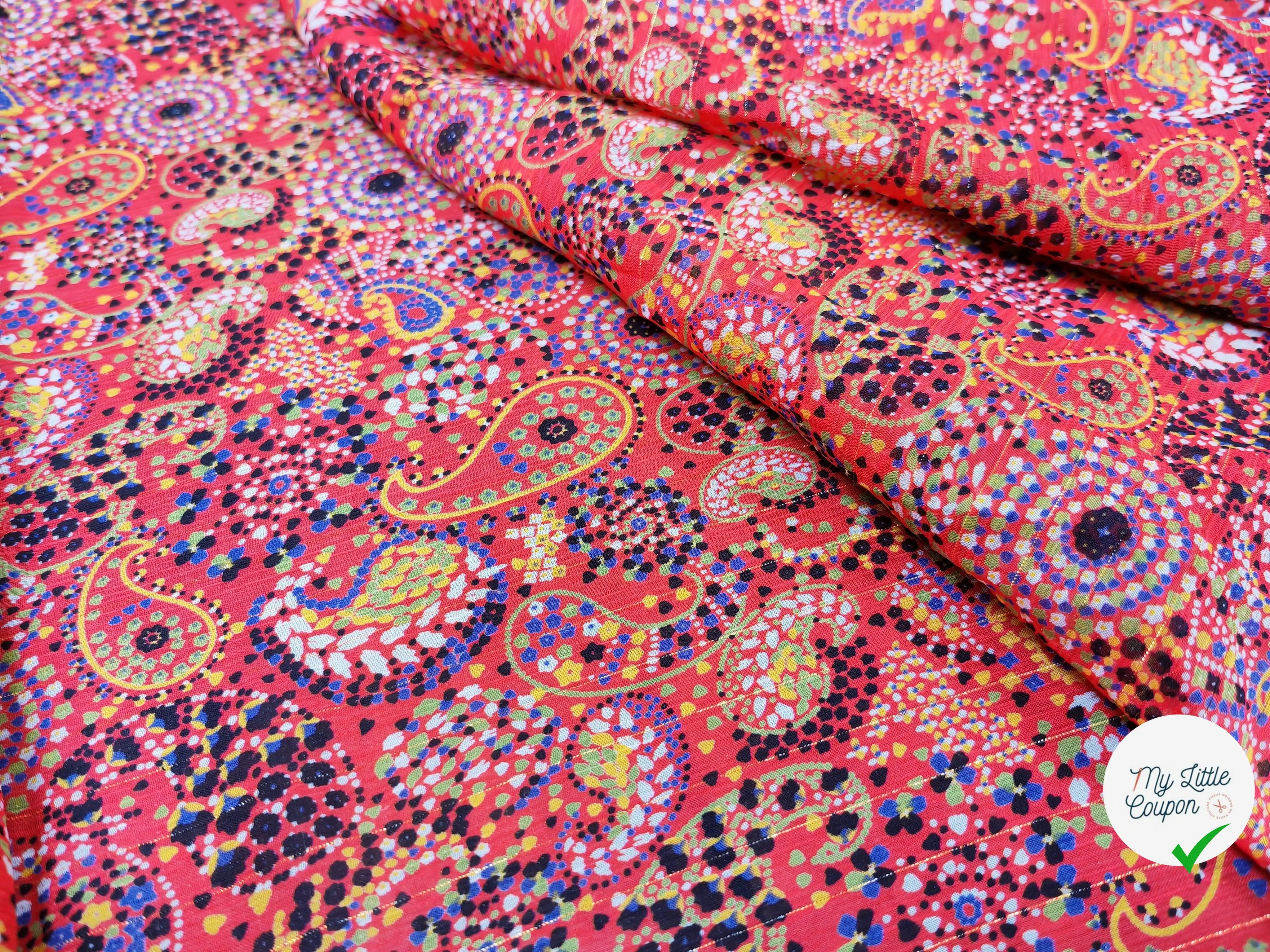 MOUSSELINE BANDANABSTRAIT AMBIANCE ROUGE - My Little Coupon
