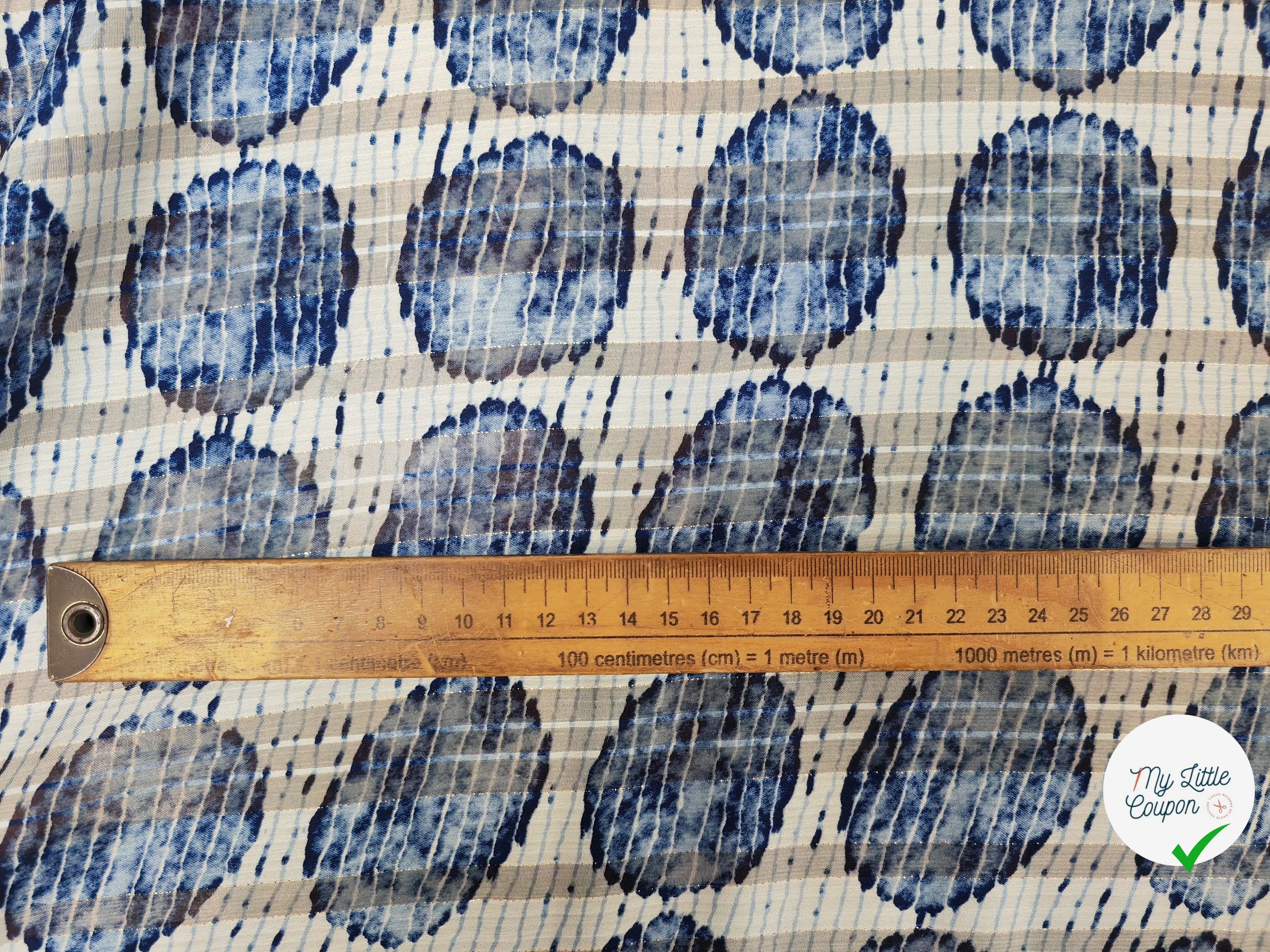 MOUSSELINE CERCLE BLUE FOND BLANC - My Little Coupon