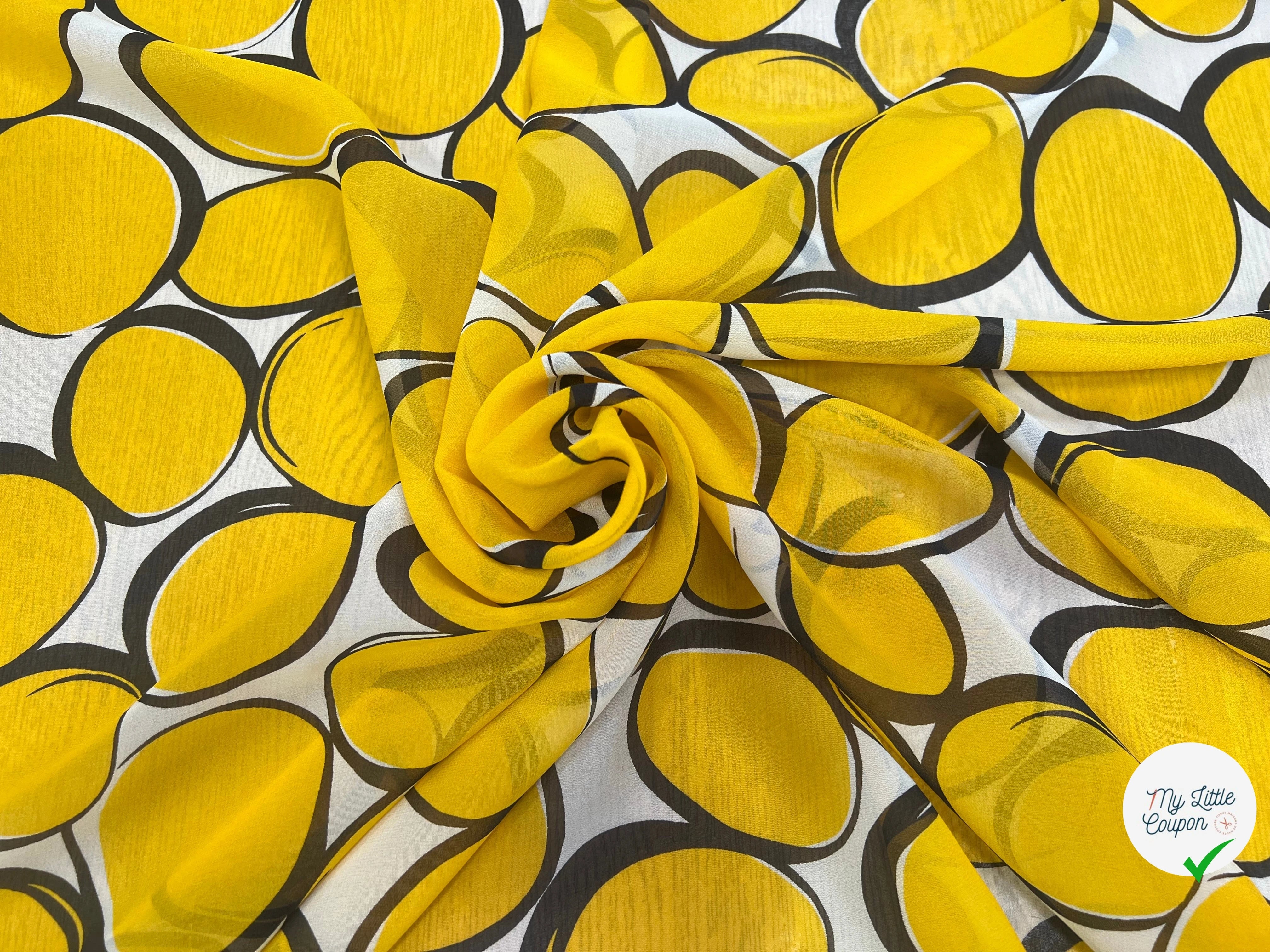 MOUSSELINE DE SOIE ROND JAUNE - My Little Coupon