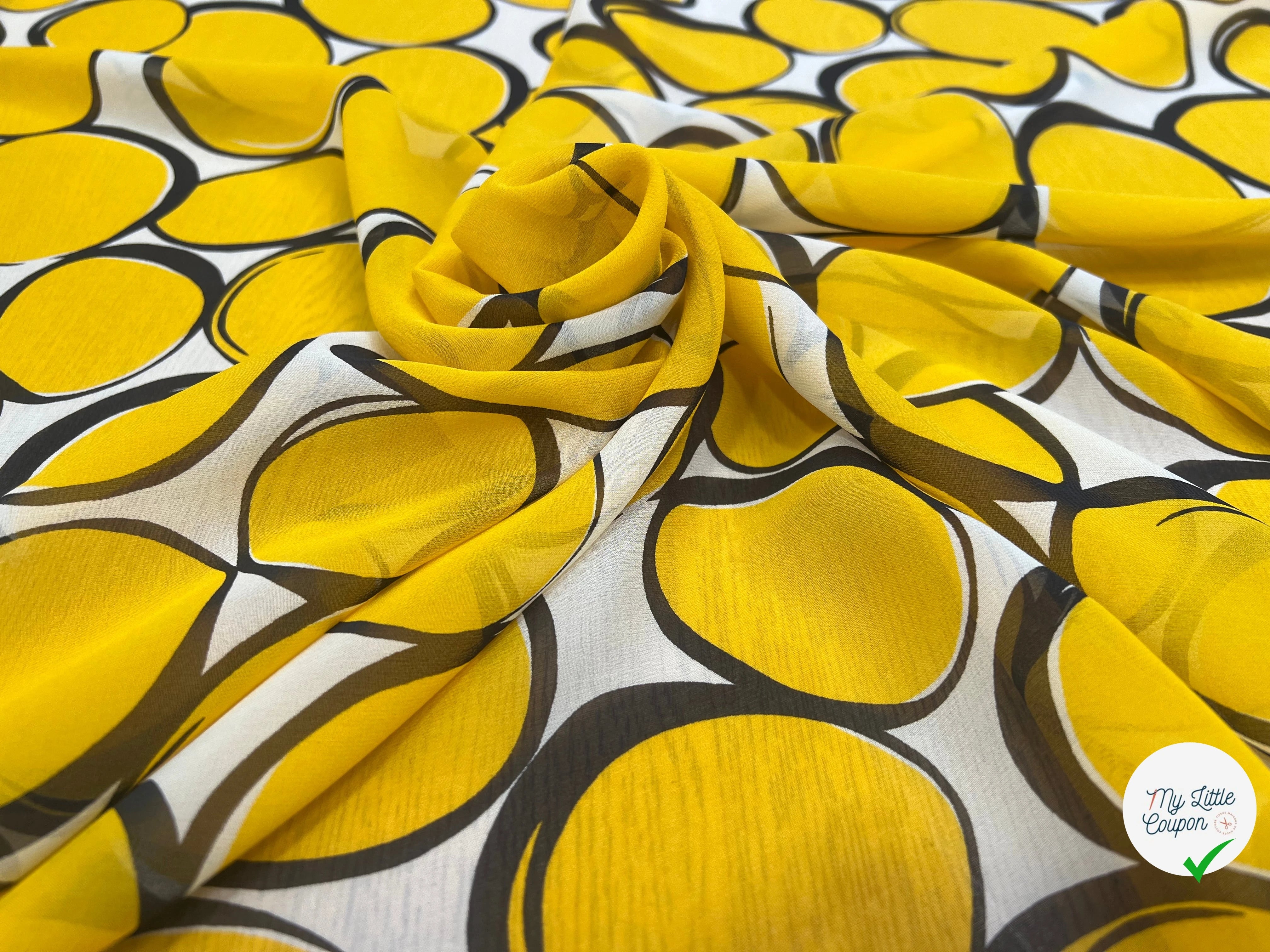 MOUSSELINE DE SOIE ROND JAUNE - My Little Coupon