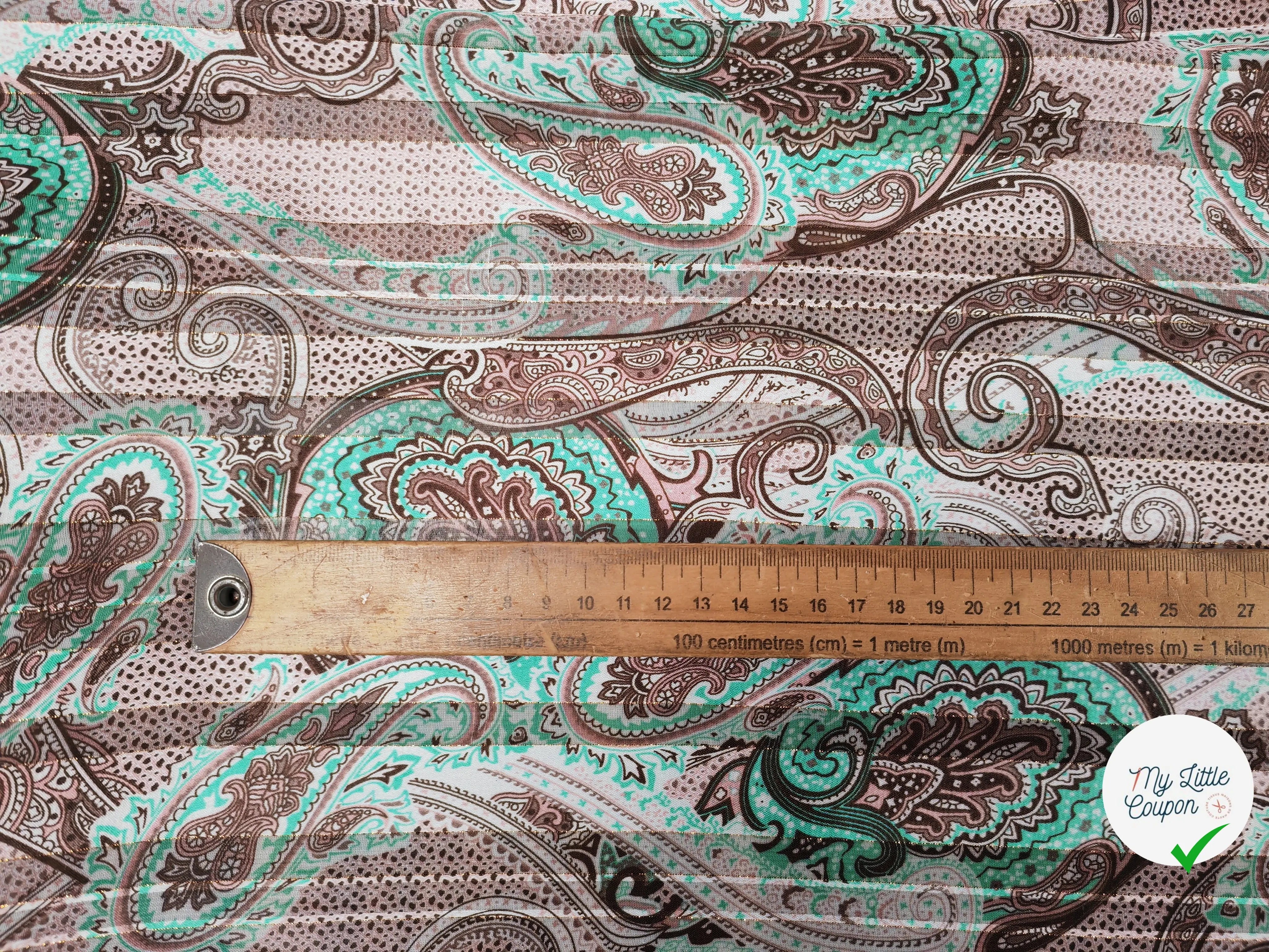 MOUSSELINE MOTIF BANDANA CHÂTAIGNE & ÉMERAUDE - My Little Coupon