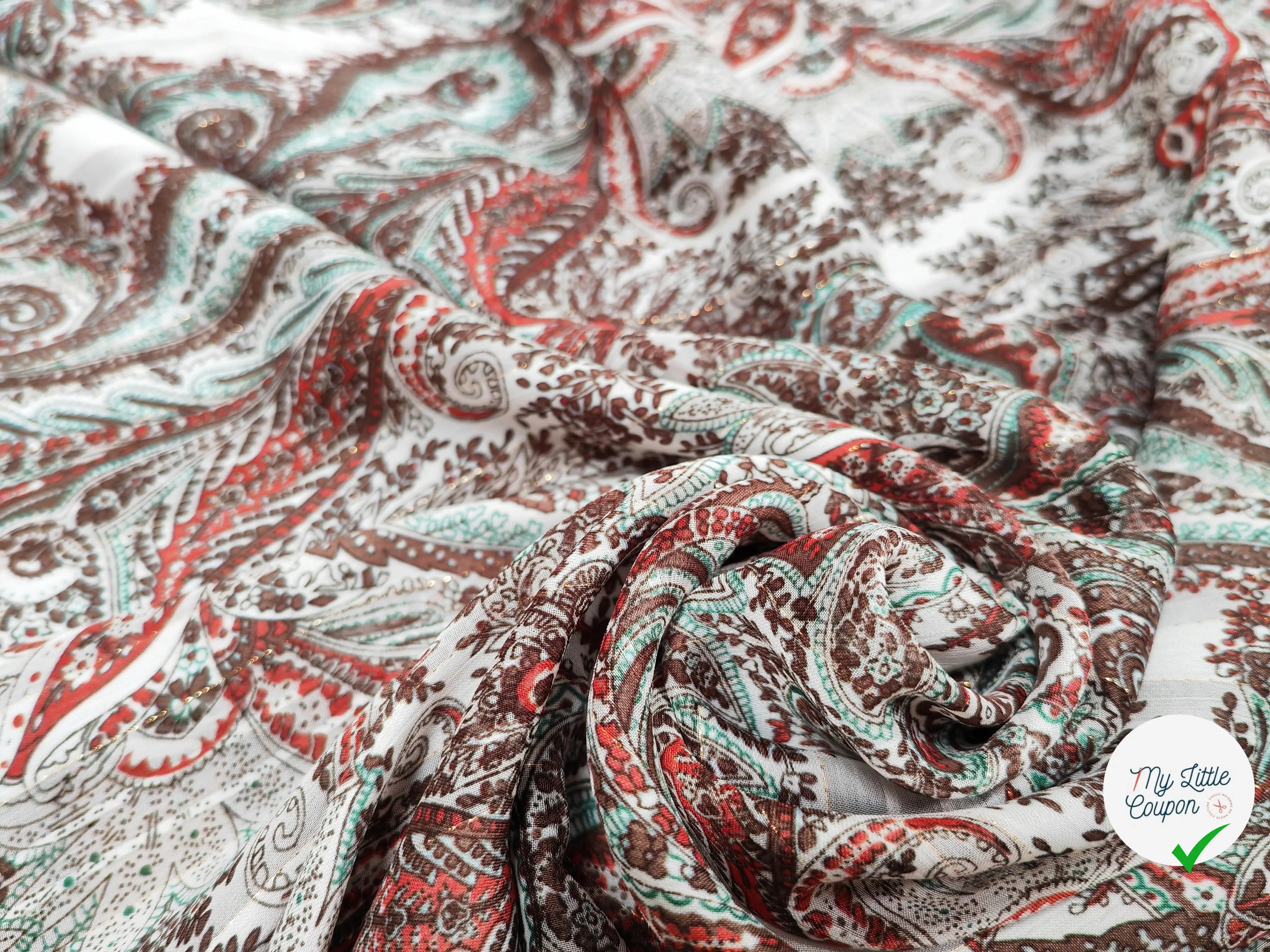 MOUSSELINE OSLOW MOTIF BANDANA ROUGE & VERT - My Little Coupon