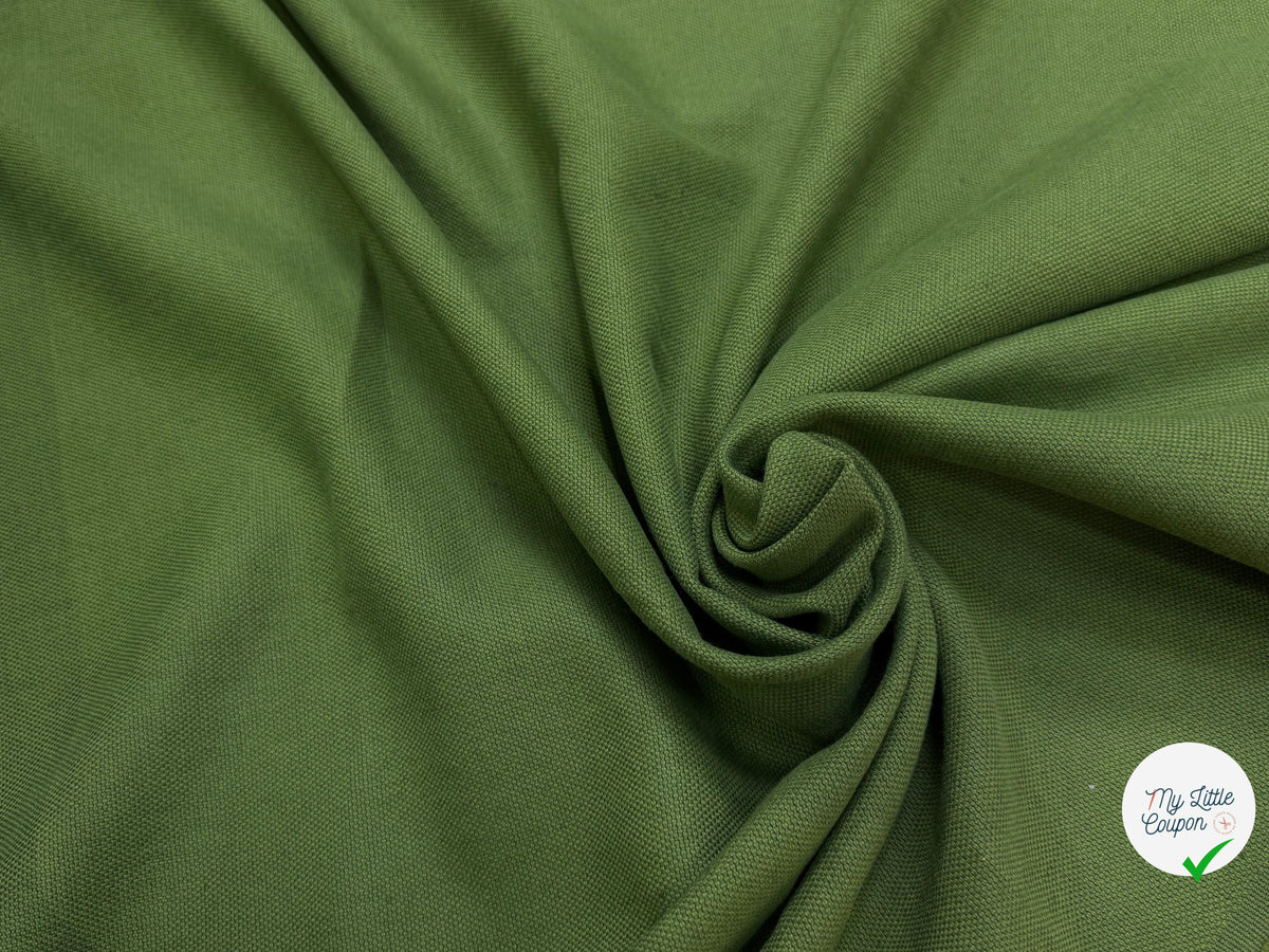 TOILE NATTÉE DE COTON LIN LOURDE VERT 56% COTON - My Little Coupon