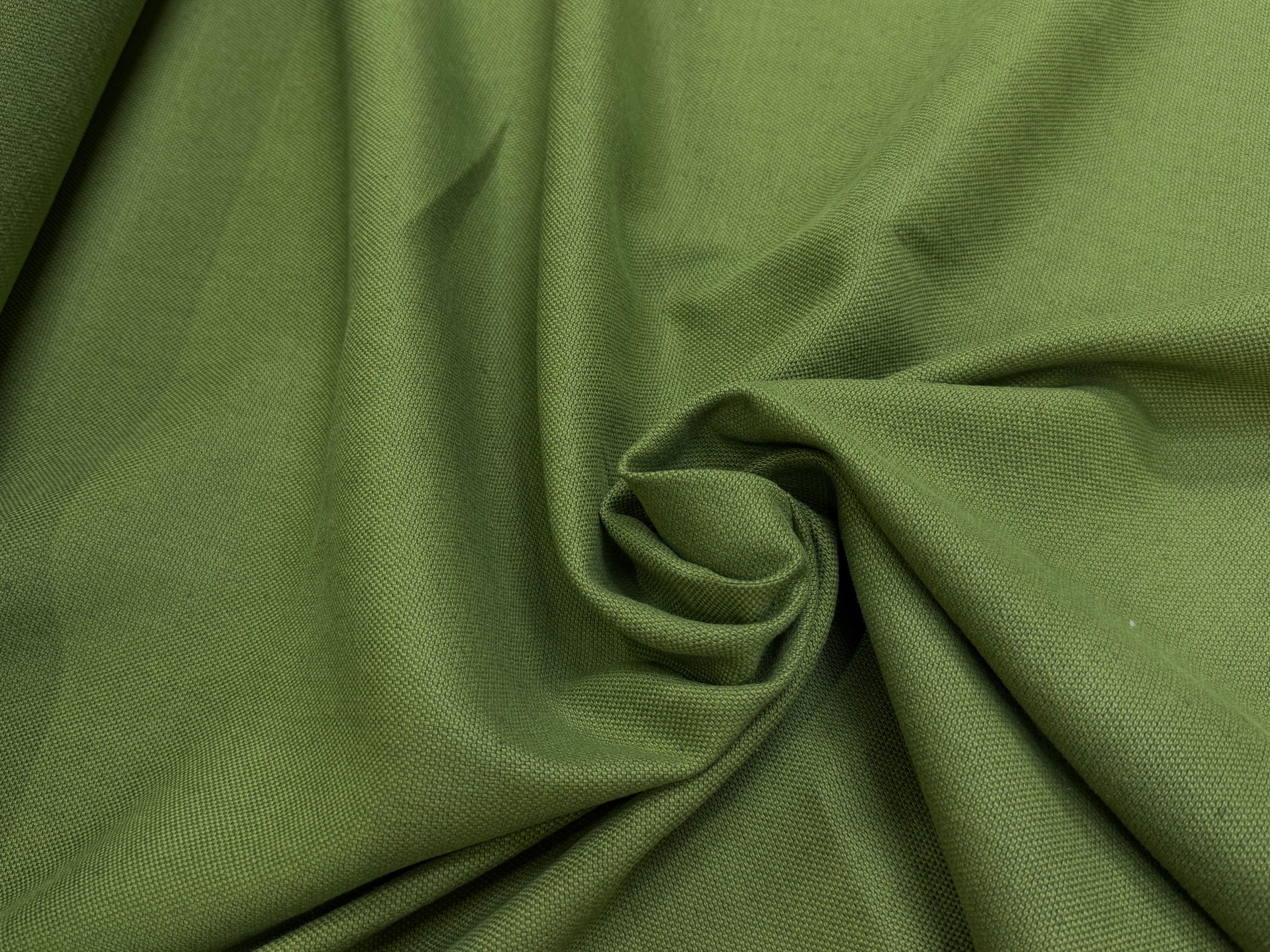 TOILE NATTÉE DE COTON LIN LOURDE VERT 56% COTON - My Little Coupon