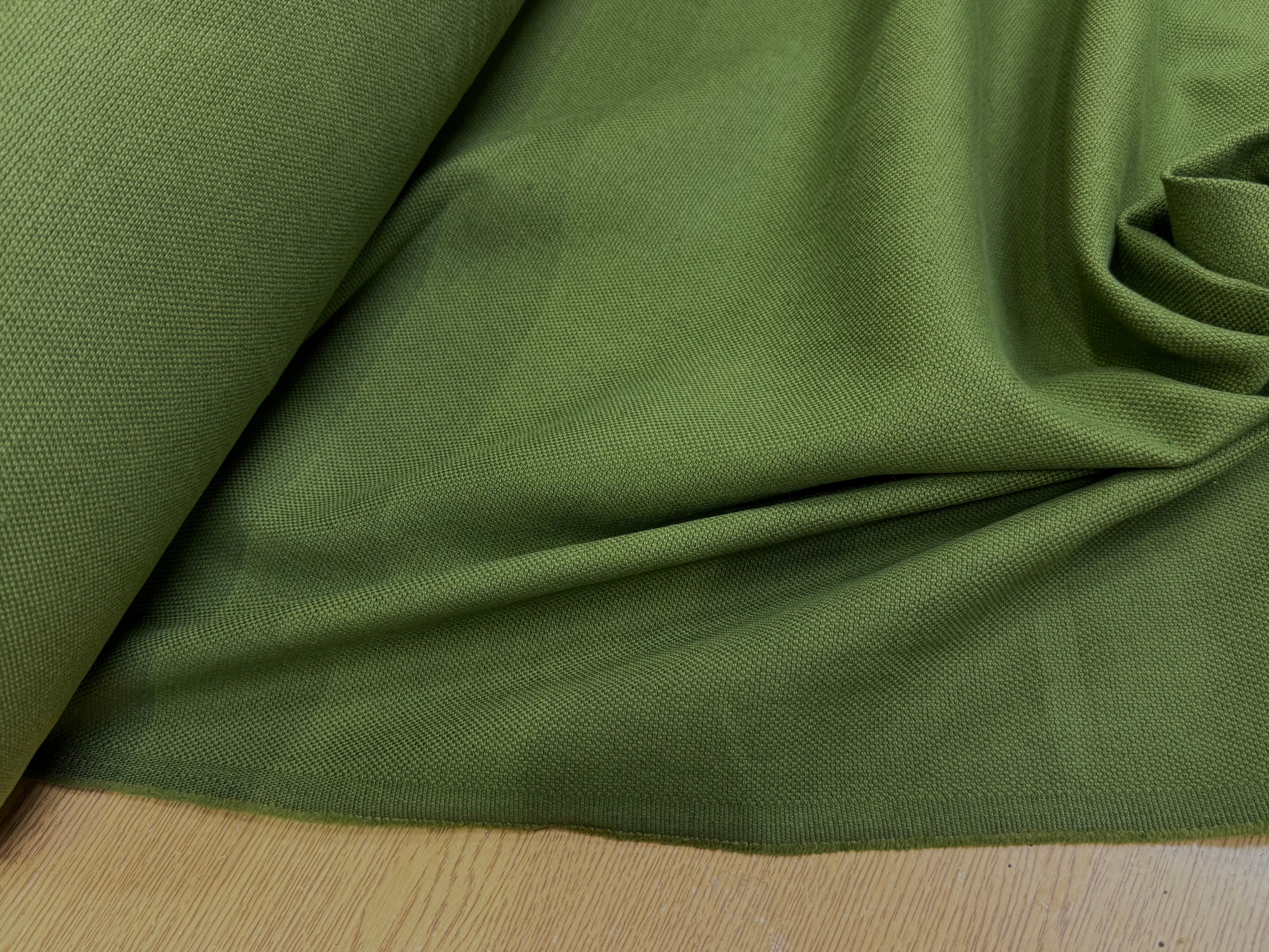 TOILE NATTÉE DE COTON LIN LOURDE VERT 56% COTON - My Little Coupon