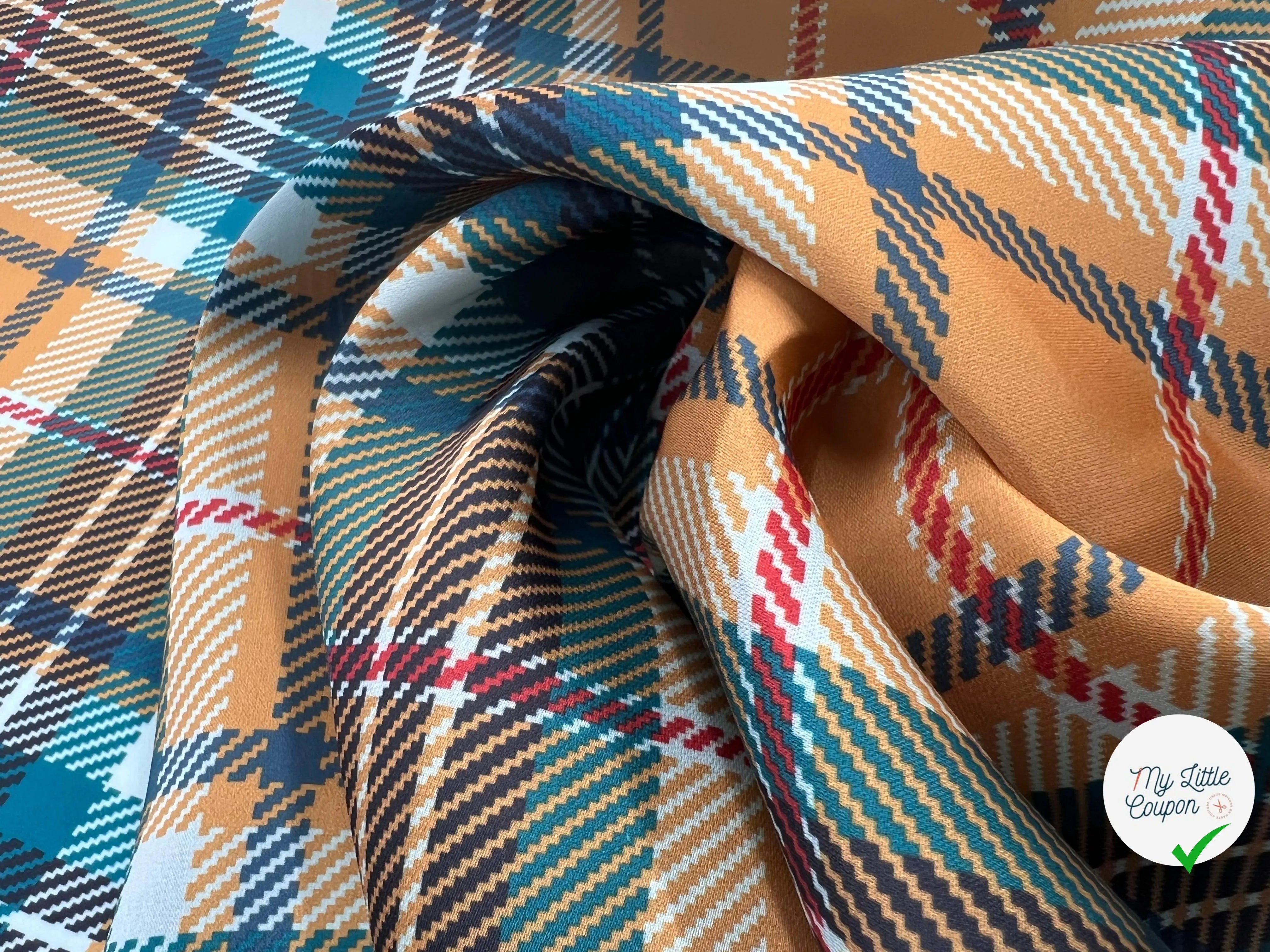ORGANZA IMPRIMÉ TARTAN MULTICOLORE - My Little Coupon - tissu - coudre