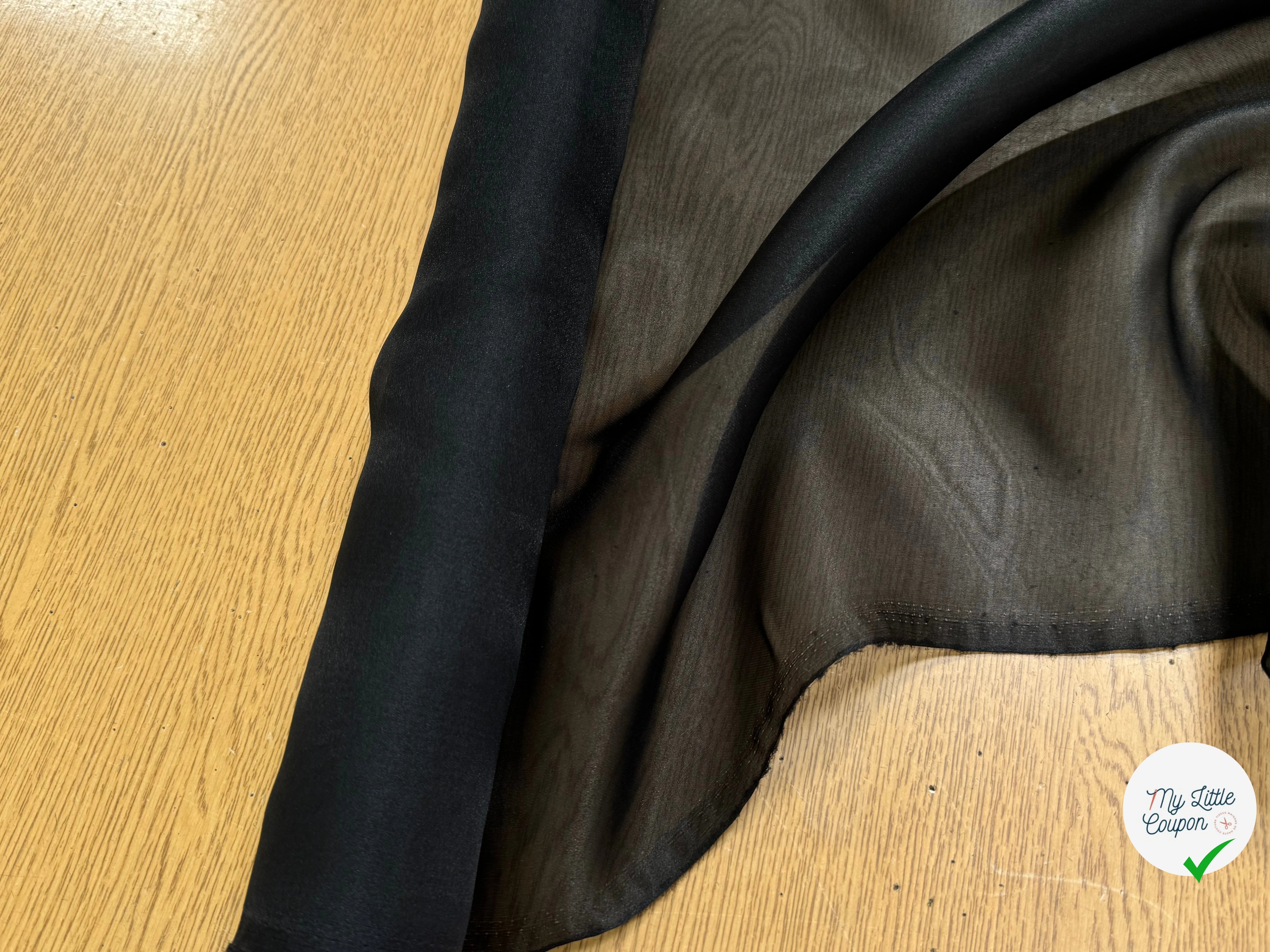 ORGANZA LÉGÈREMENT CREPÉ NOIR - My Little Coupon